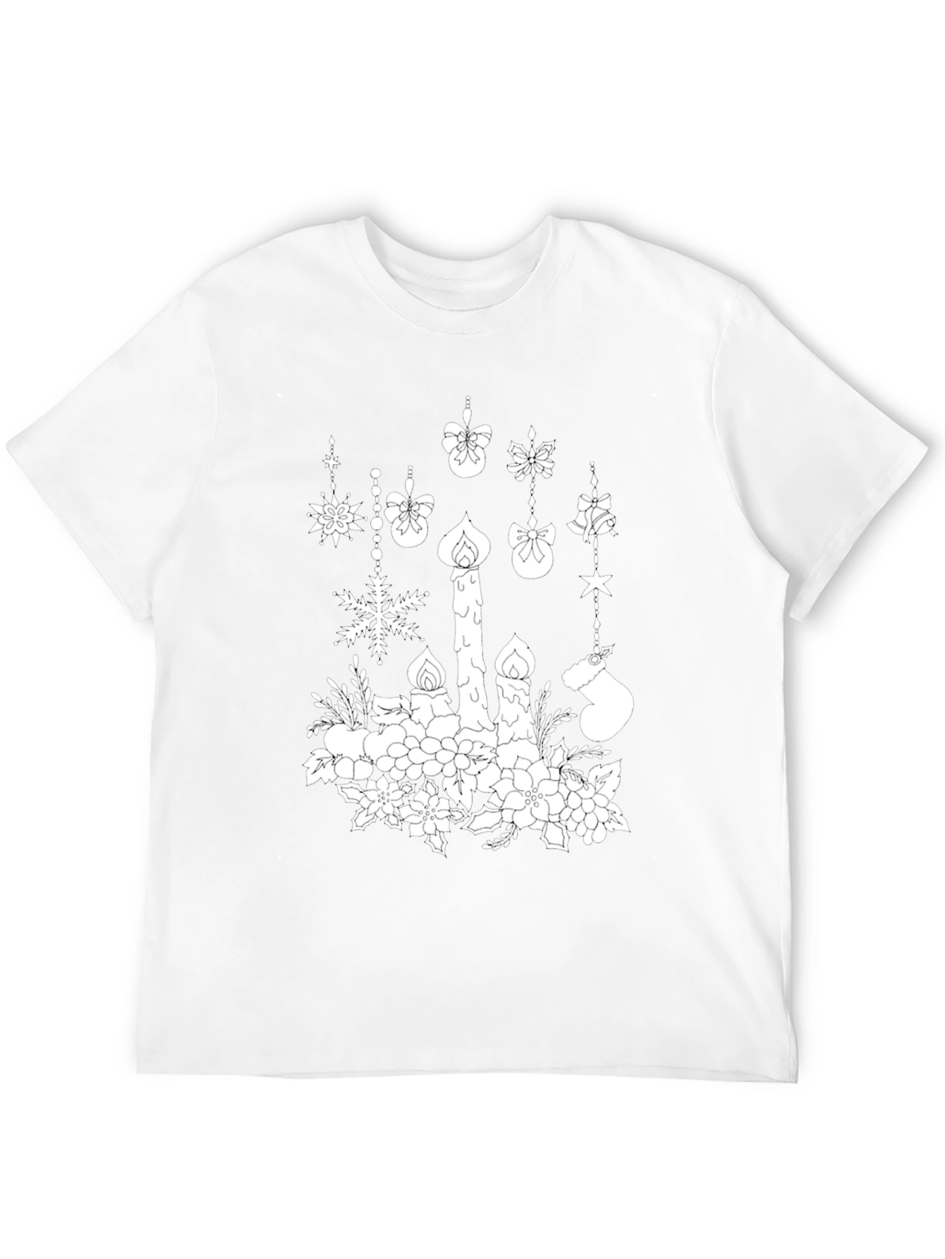 Festive Candle & Ornament Graphic Tee