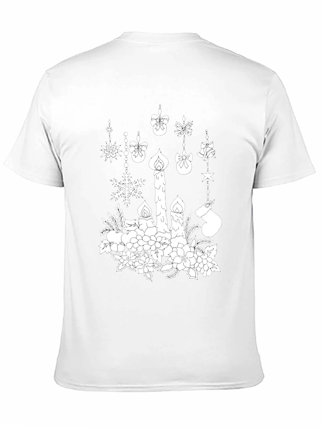 Festive Candle & Ornament Graphic Tee