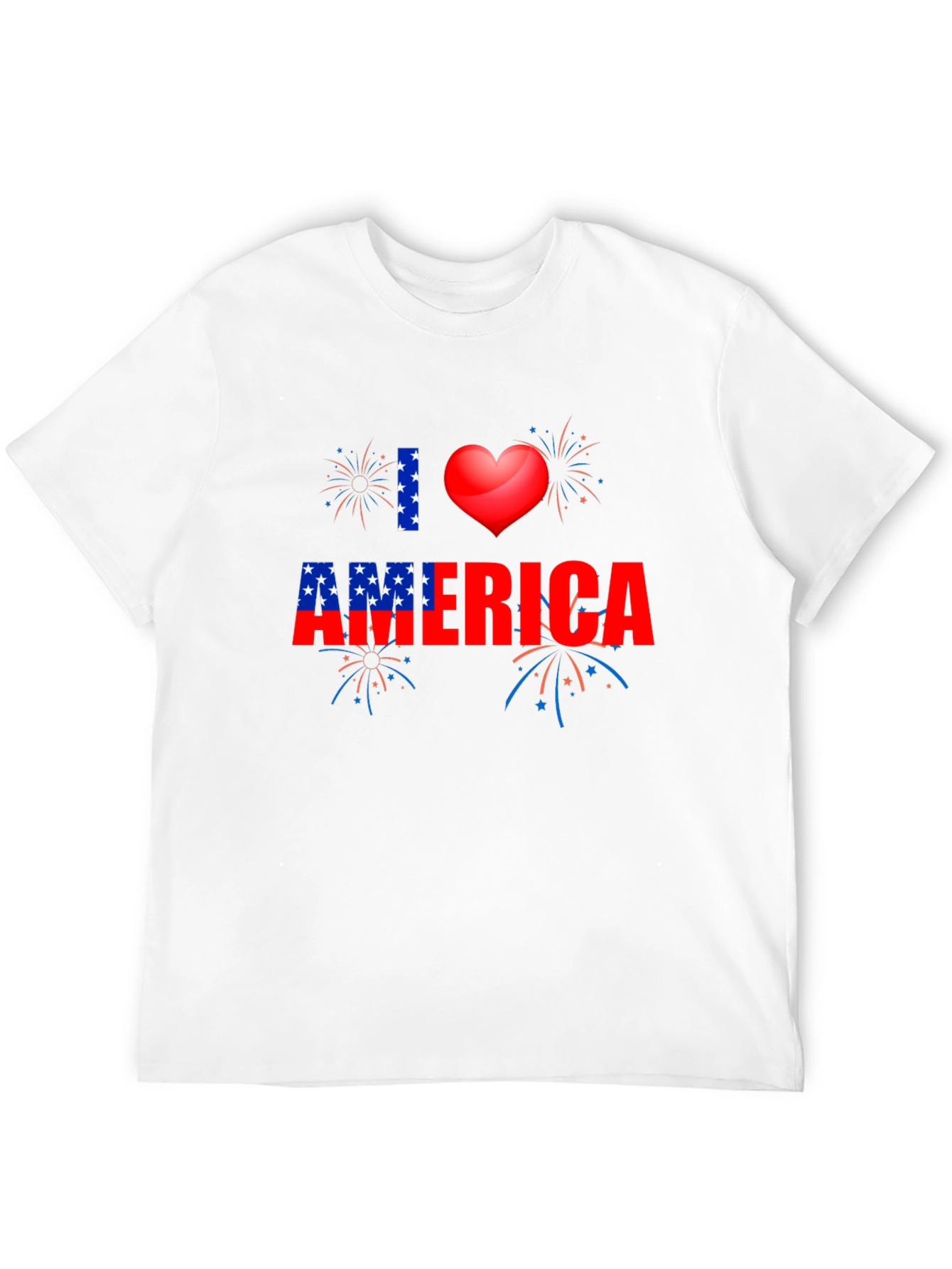 Patriotic I Heart America Black T-Shirt
