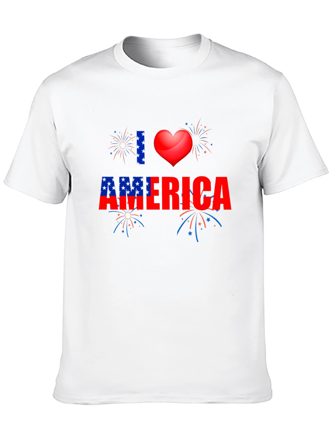 Patriotic I Heart America Black T-Shirt
