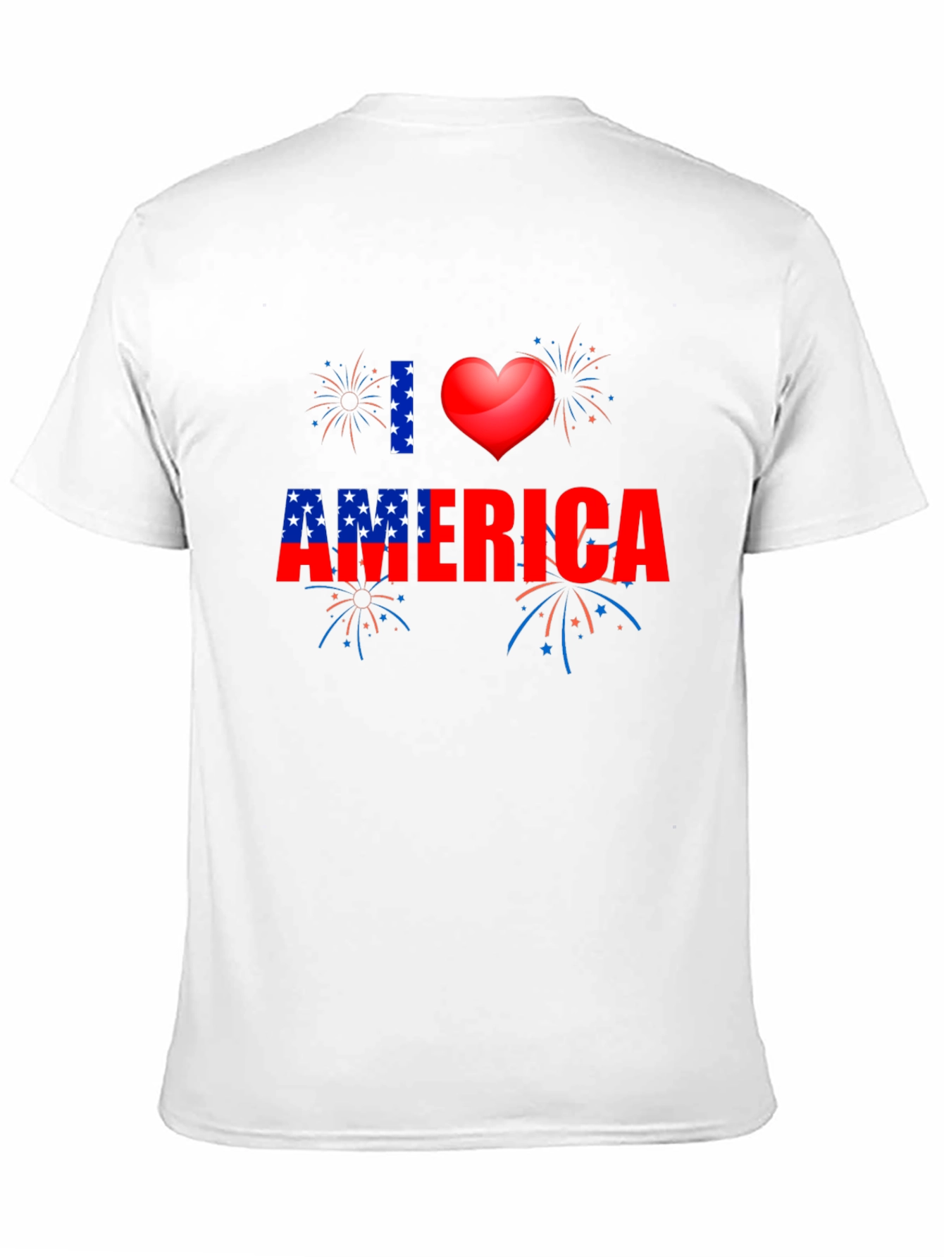 Patriotic I Heart America Black T-Shirt