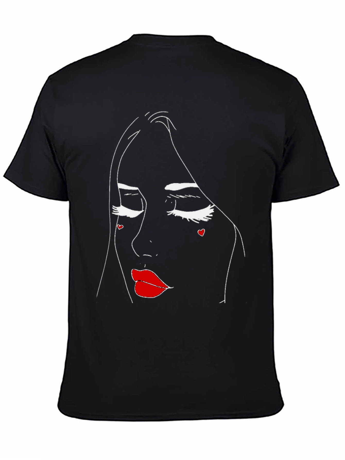 Abstract Face Black T-Shirt