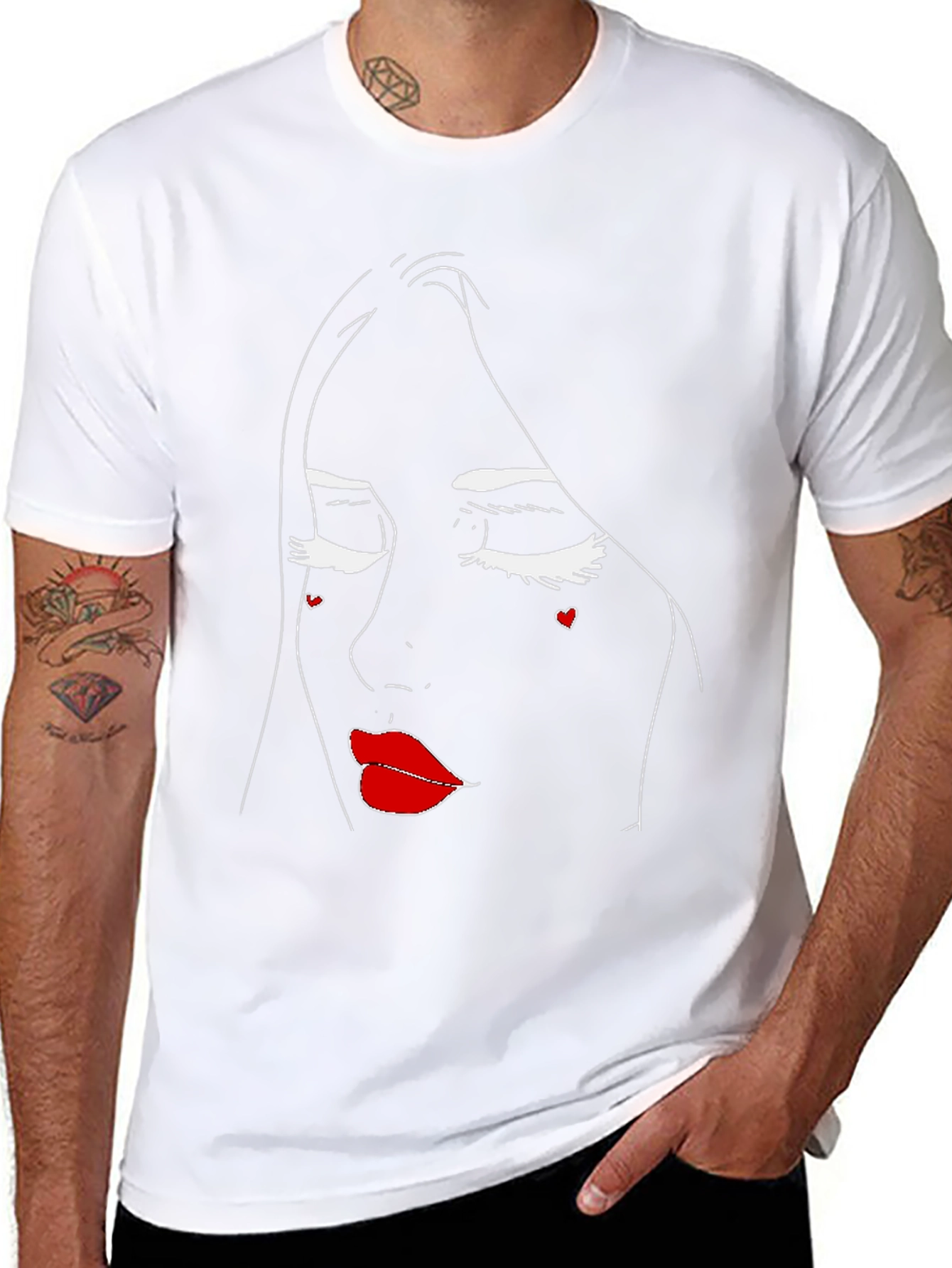 Abstract Face Black T-Shirt