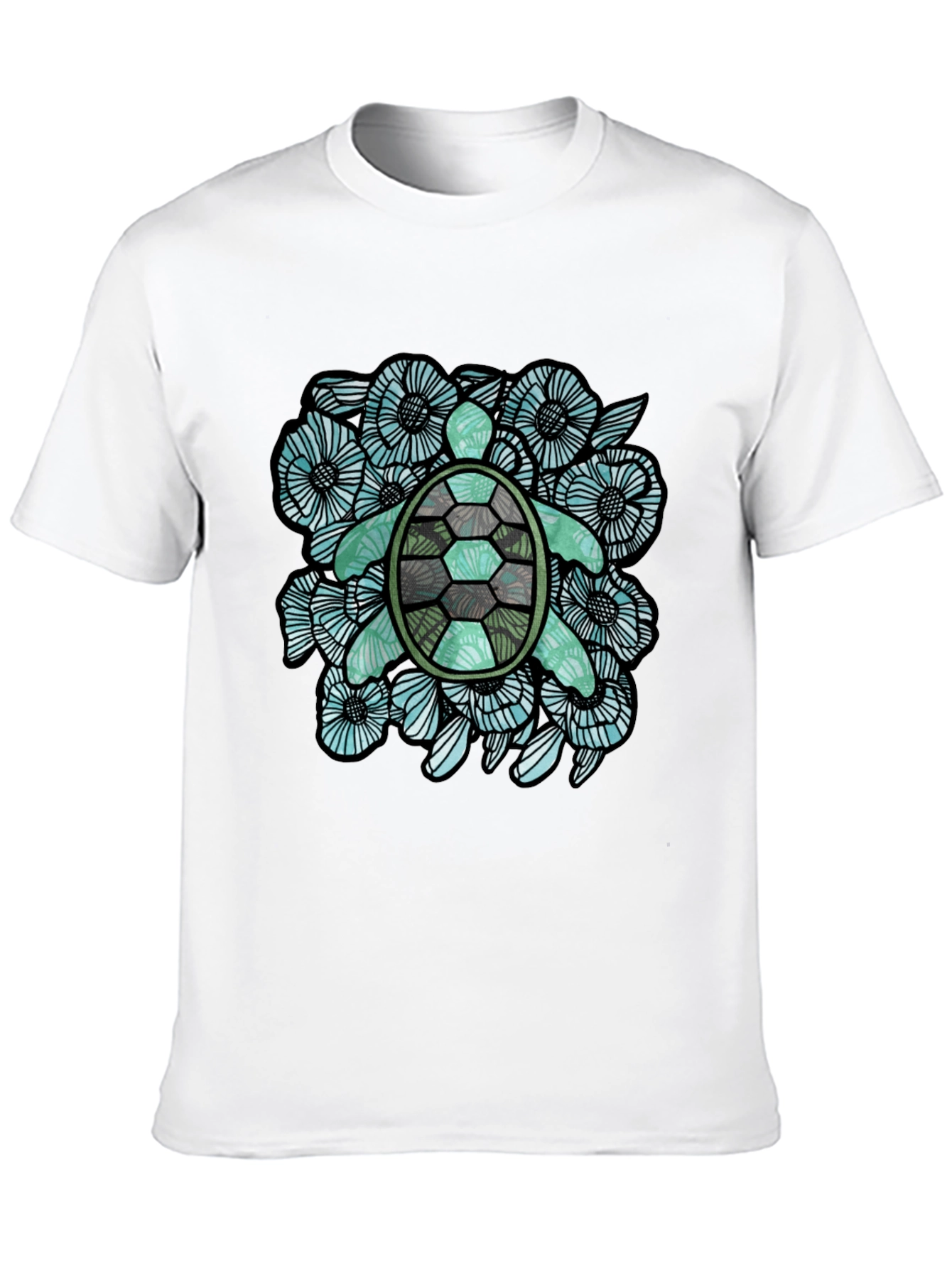 Sea Turtle Floral Graphic T-Shirt