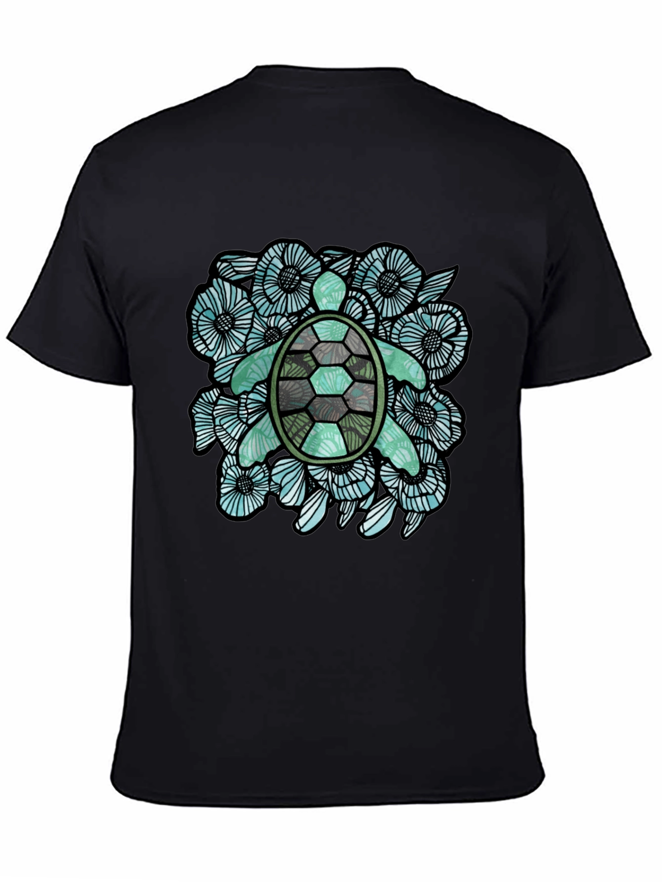 Sea Turtle Floral Graphic T-Shirt