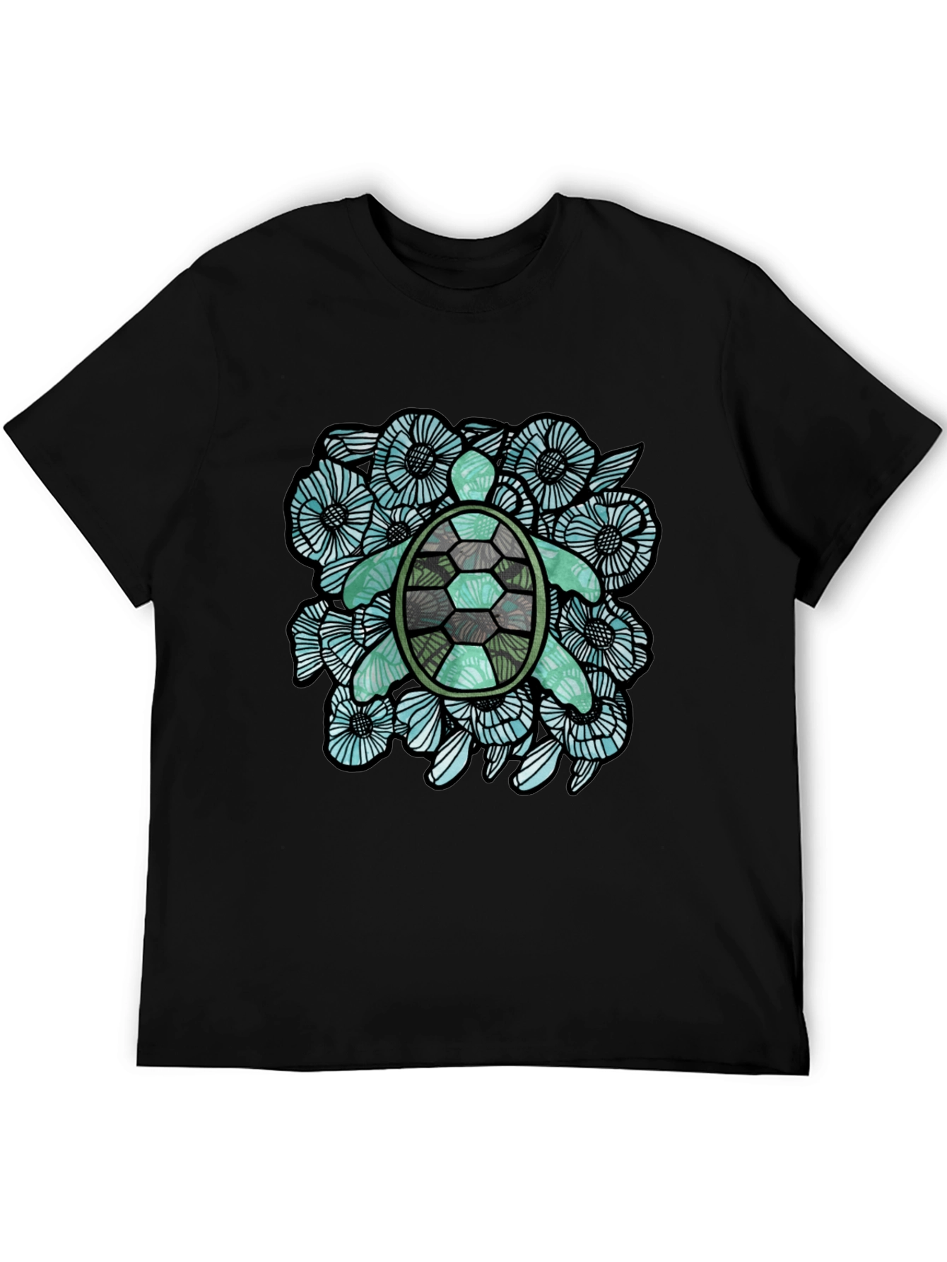 Sea Turtle Floral Graphic T-Shirt