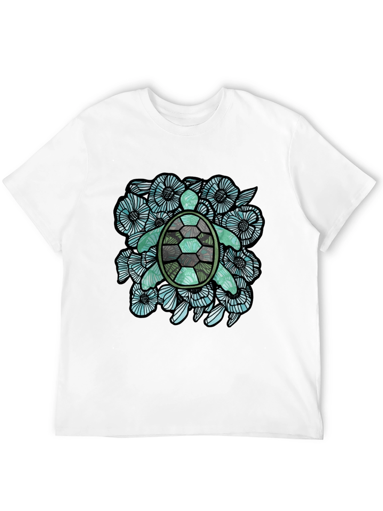 Sea Turtle Floral Graphic T-Shirt