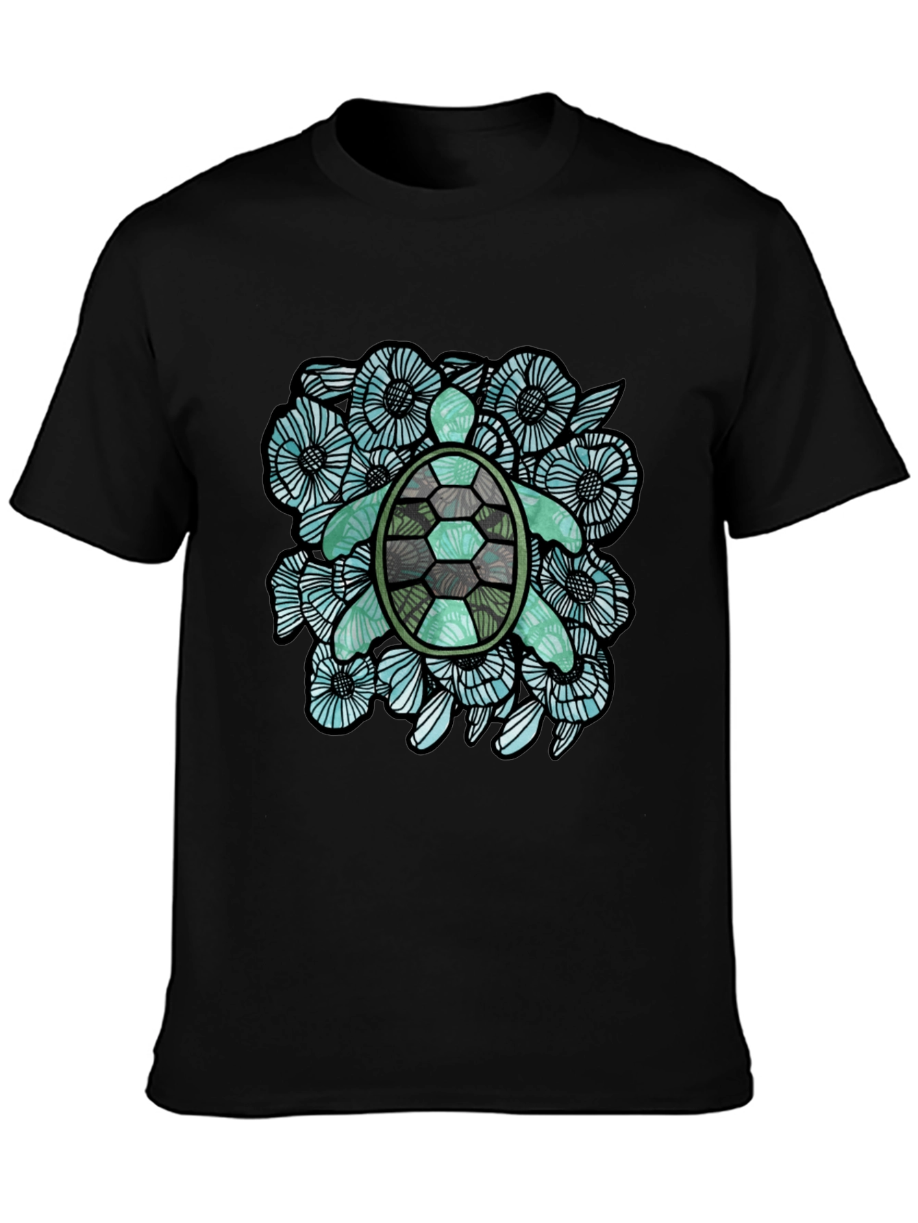 Sea Turtle Floral Graphic T-Shirt