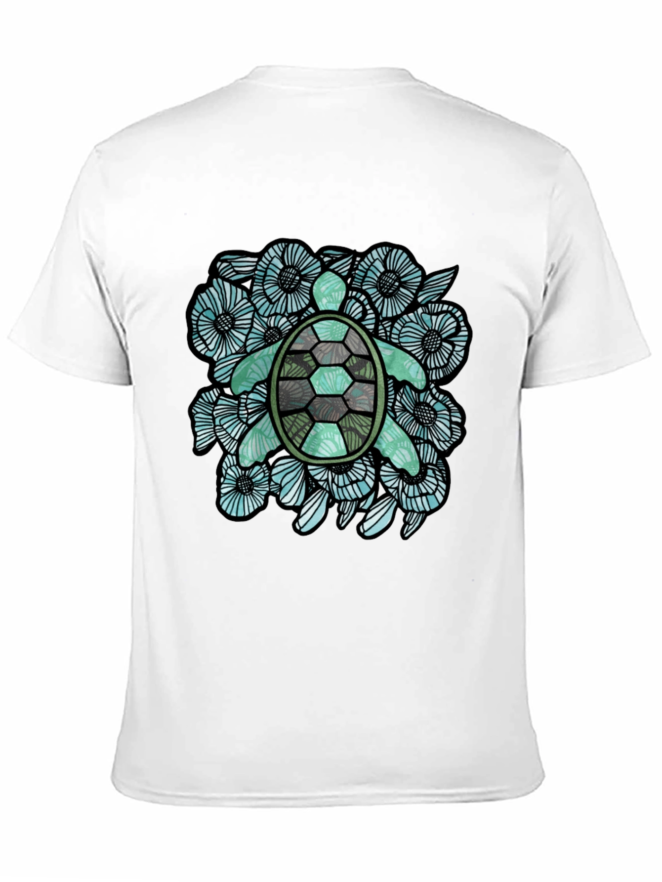 Sea Turtle Floral Graphic T-Shirt