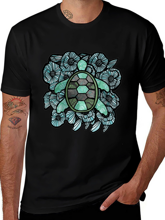 Sea Turtle Floral Graphic T-Shirt