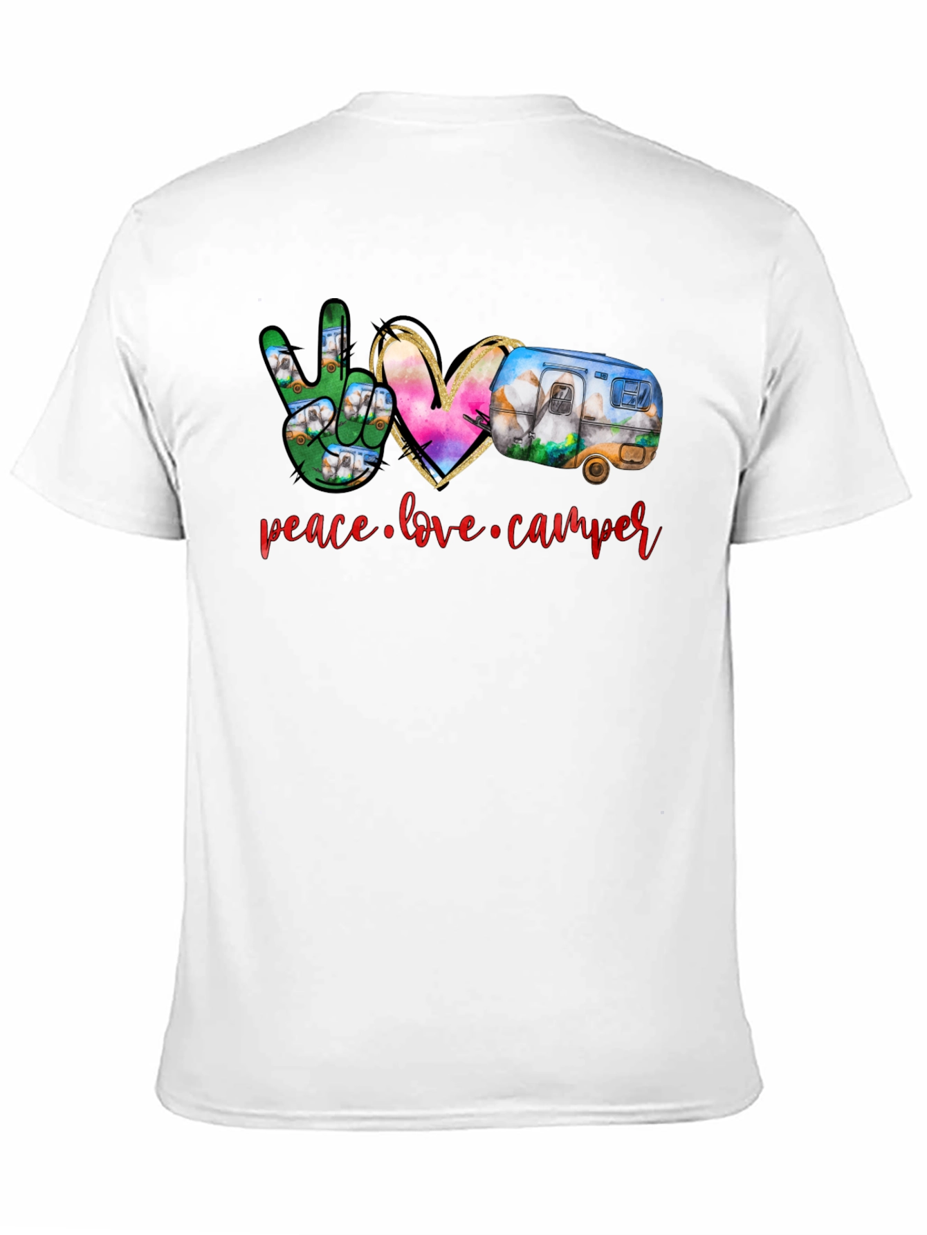 Peace Love Camper T-Shirt - Camping Adventure Tee
