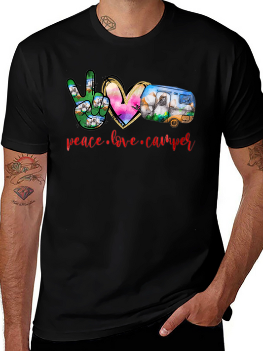 Peace Love Camper T-Shirt - Camping Adventure Tee