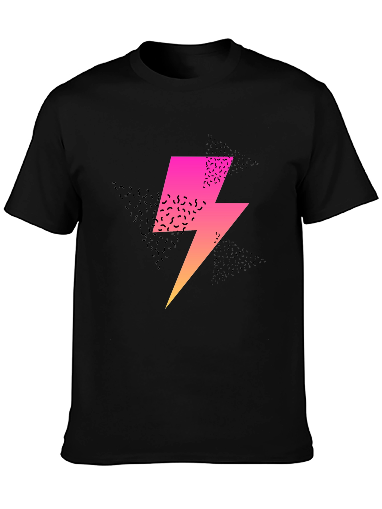 Retro Lightning Bolt Graphic T-Shirt