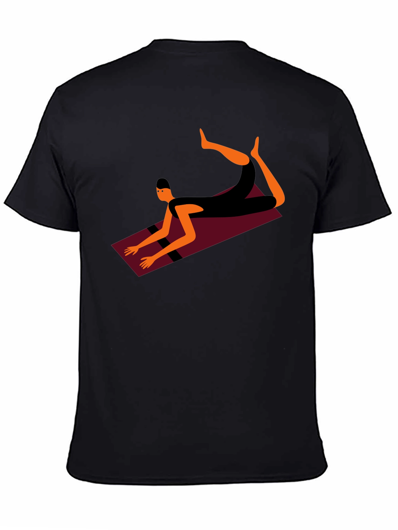 Yoga Pose Graphic Tee - Black Cotton Blend Shirt