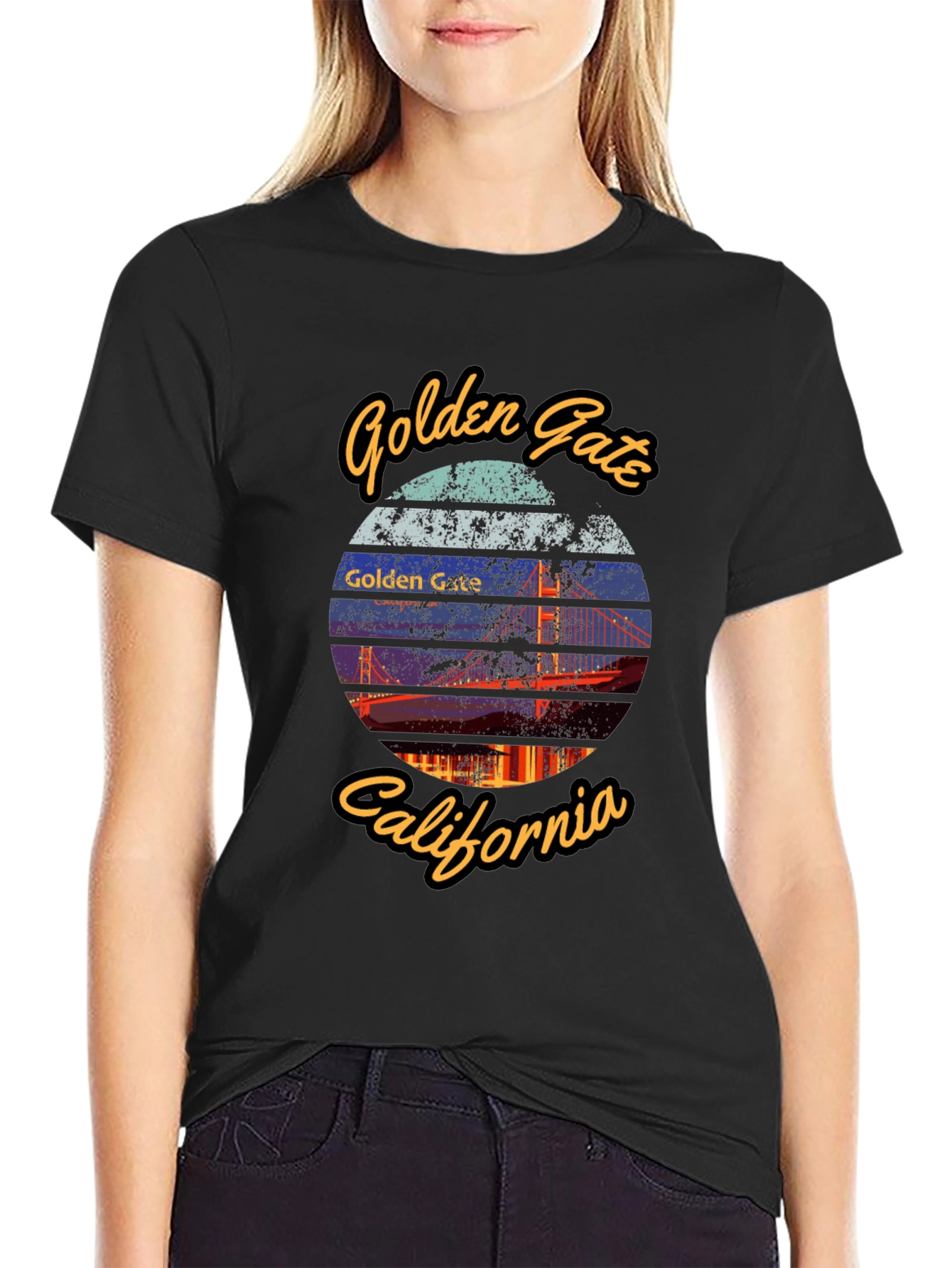 Golden Gate Bridge Black T-Shirt