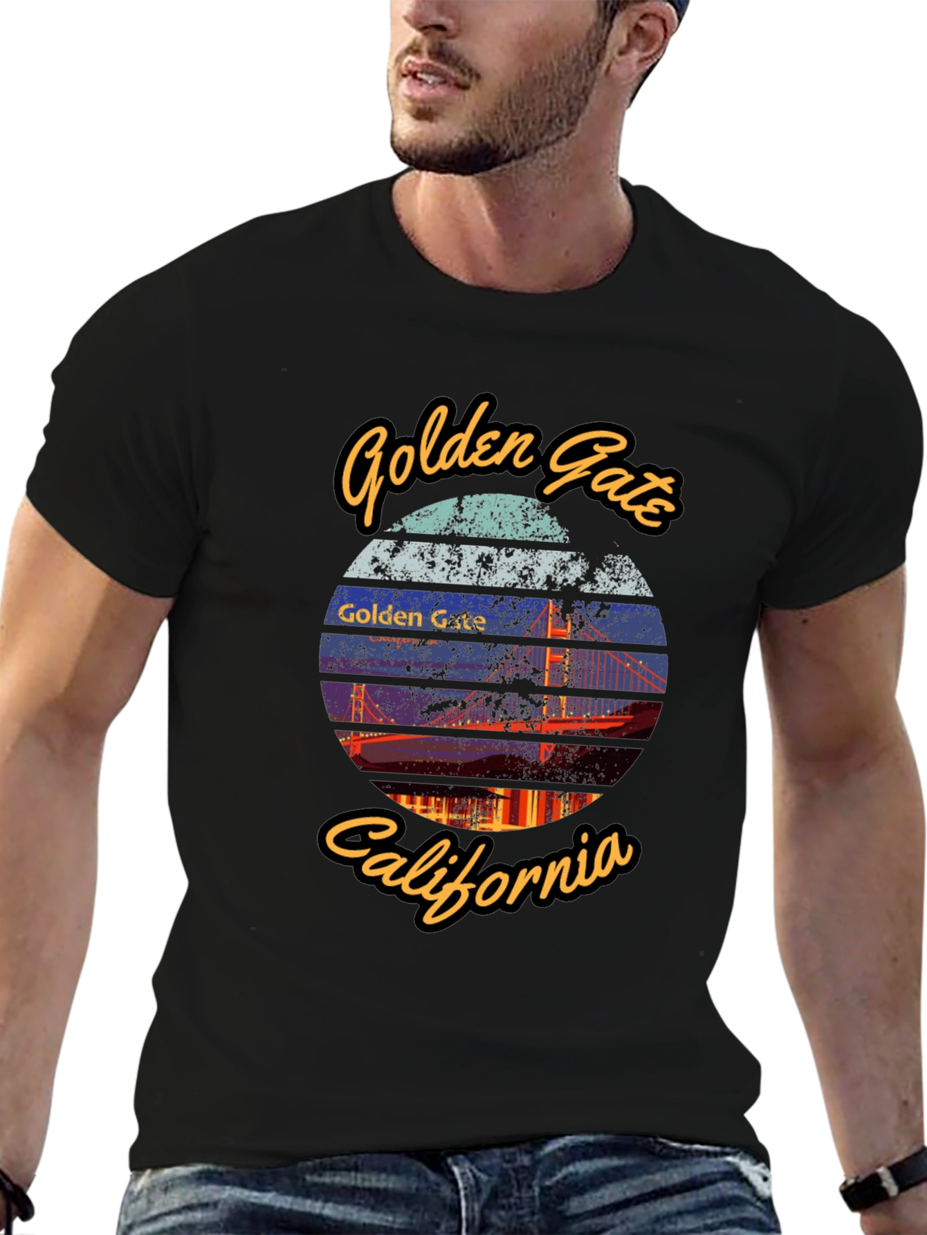 Golden Gate Bridge Black T-Shirt