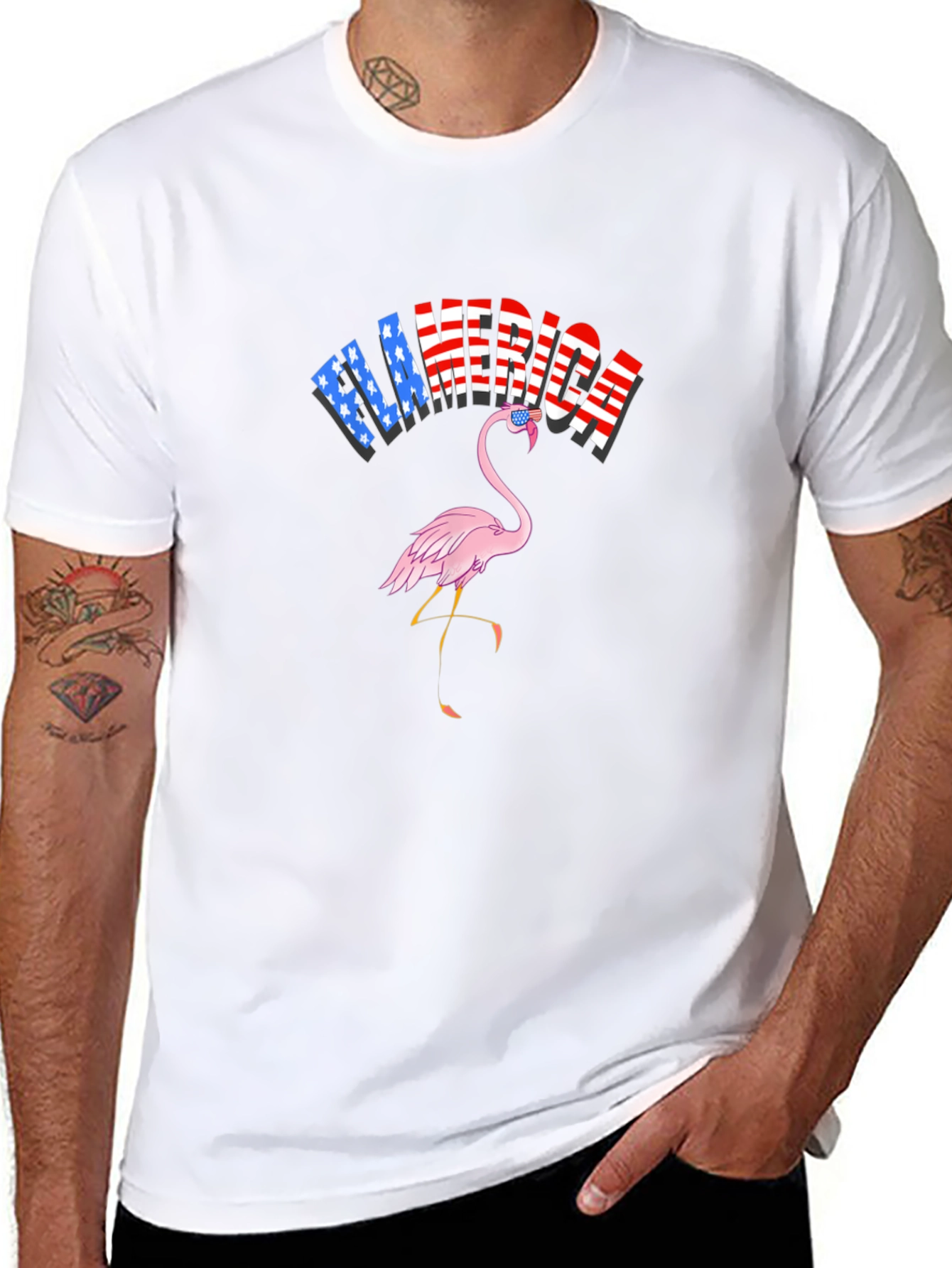 Flamerica Flamingo Patriotic T-Shirt