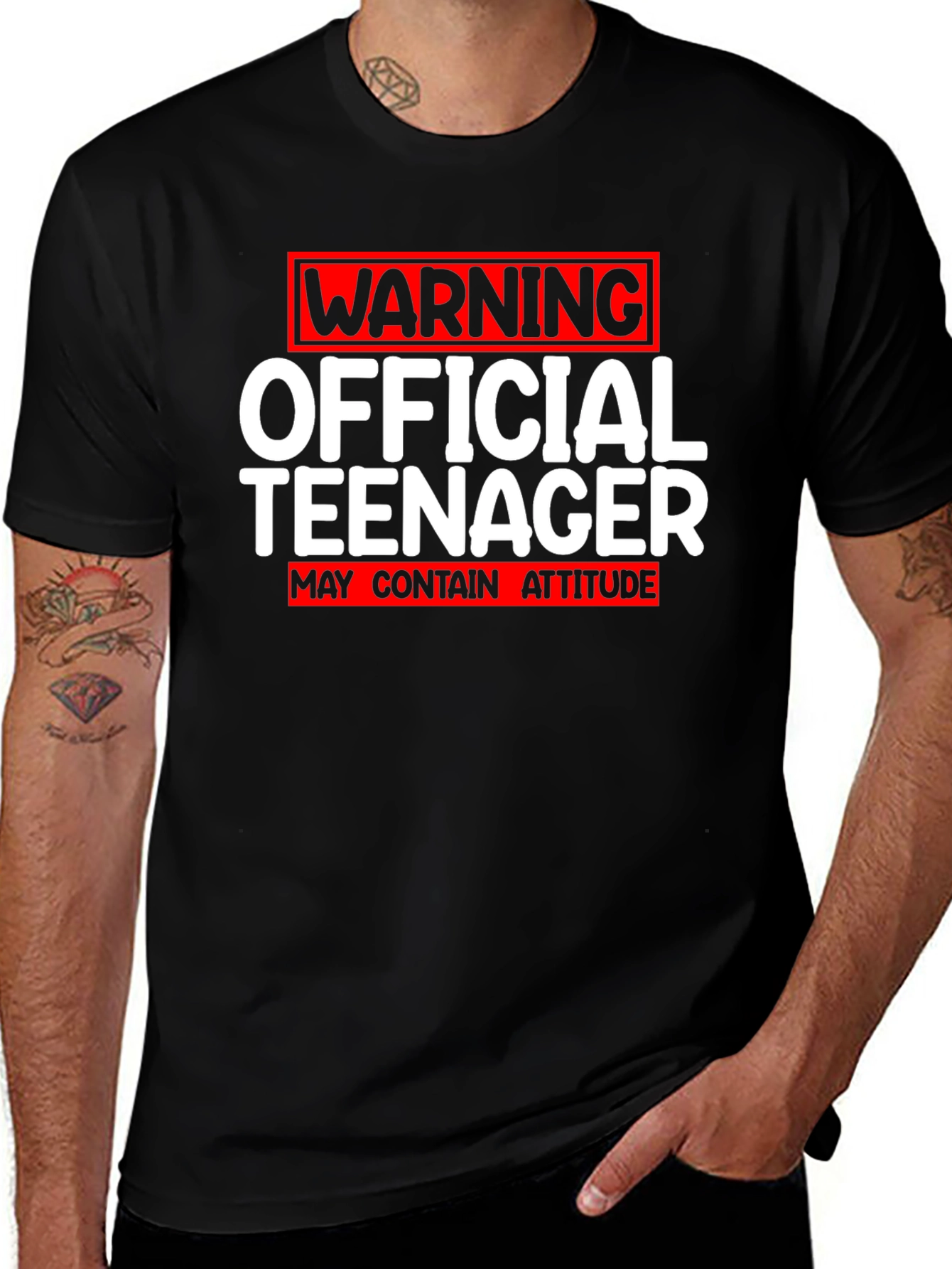 Official Teenager Warning Funny Novelty T-Shirt