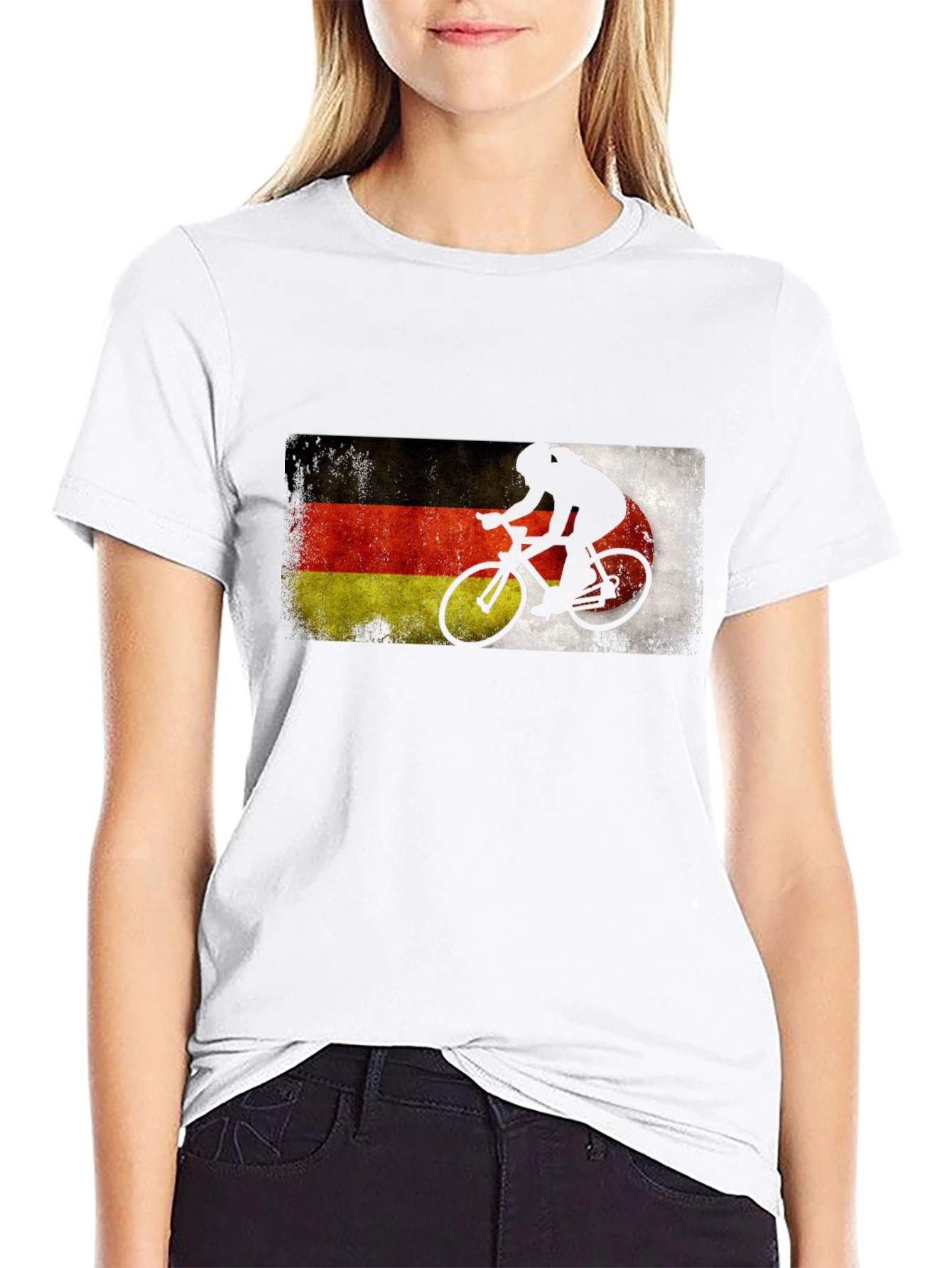 German Flag Cycling T-Shirt - Deutschland Bike Rider Tee