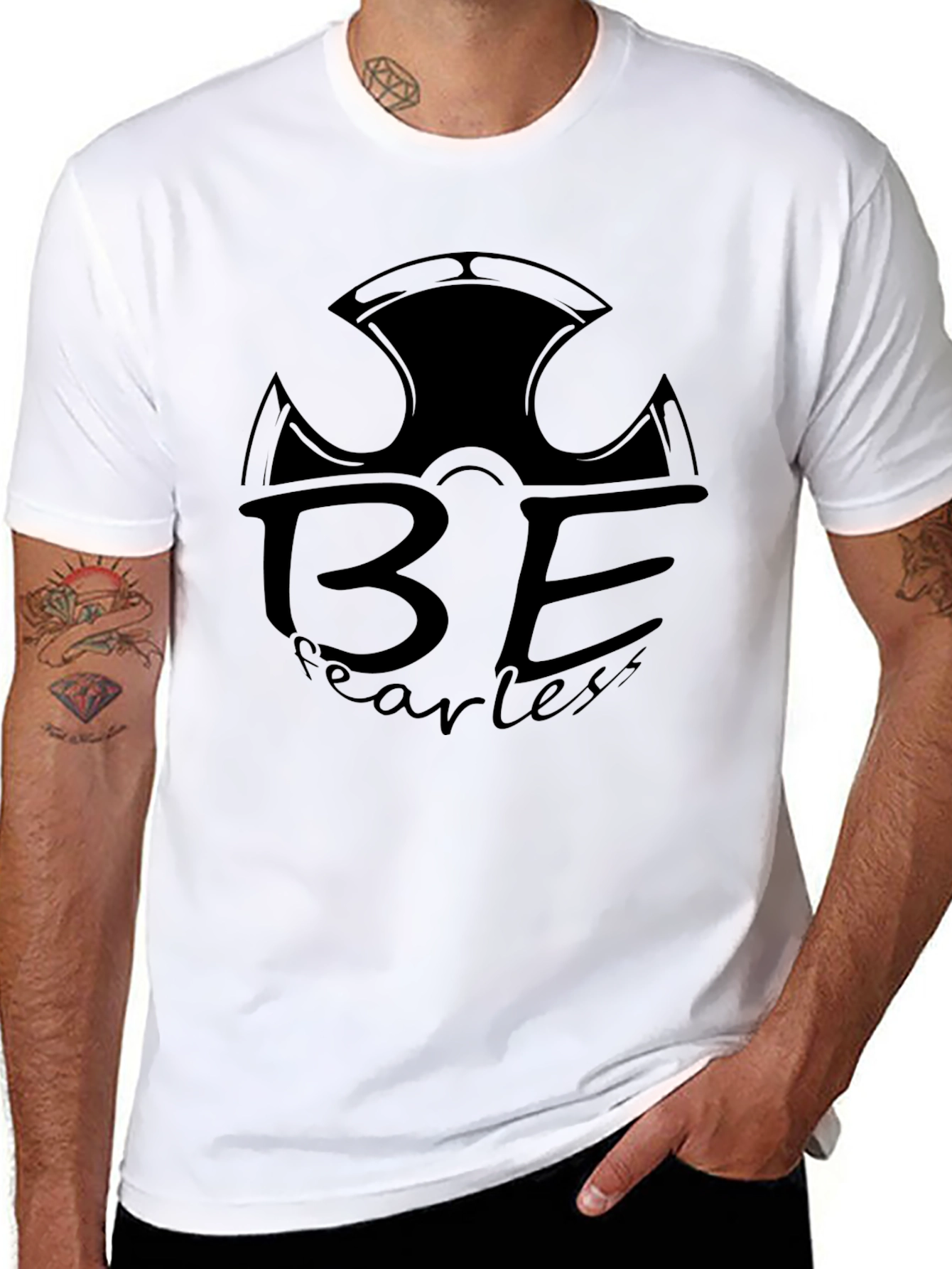 Be Fearless Black Graphic T-Shirt