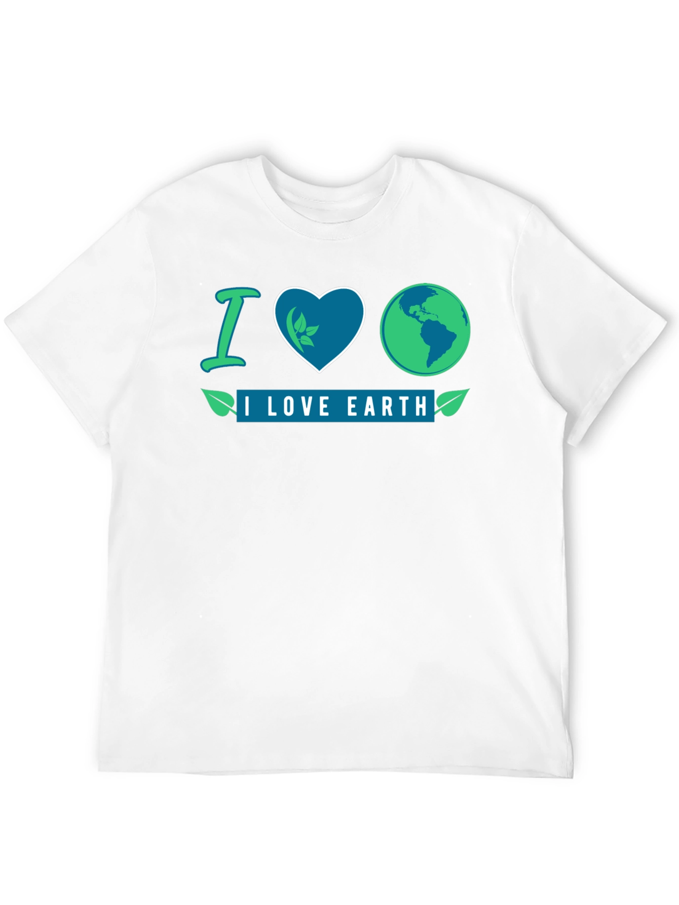 I Love Earth Black Graphic T-Shirt