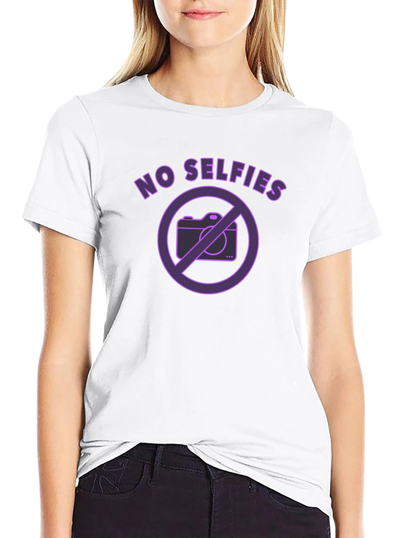 No Selfies Graphic Tee - Bold Statement T-Shirt