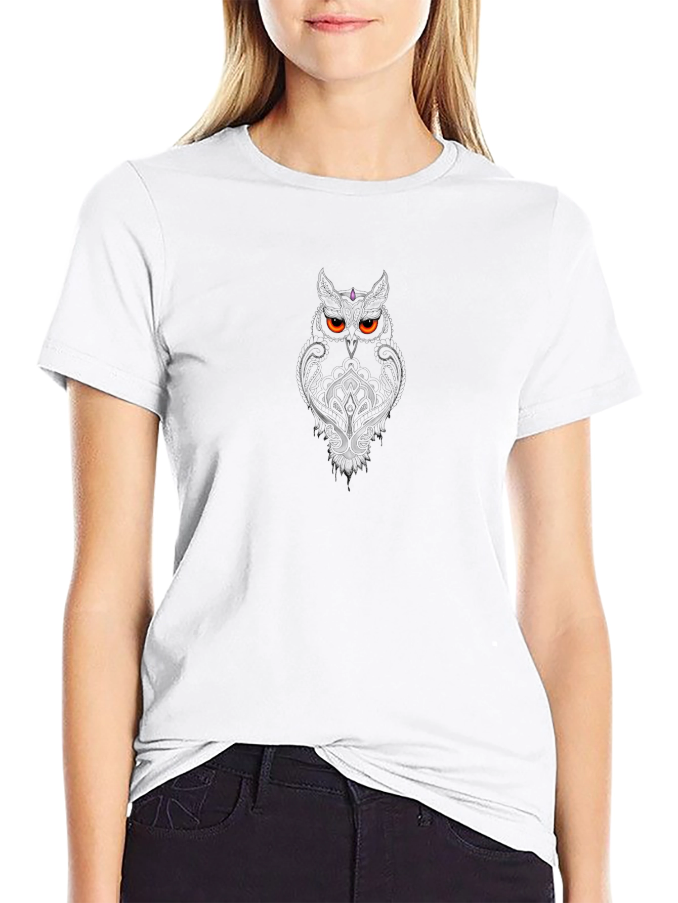 Mens Black Owl Graphic Tee - Stylish Casual Wear