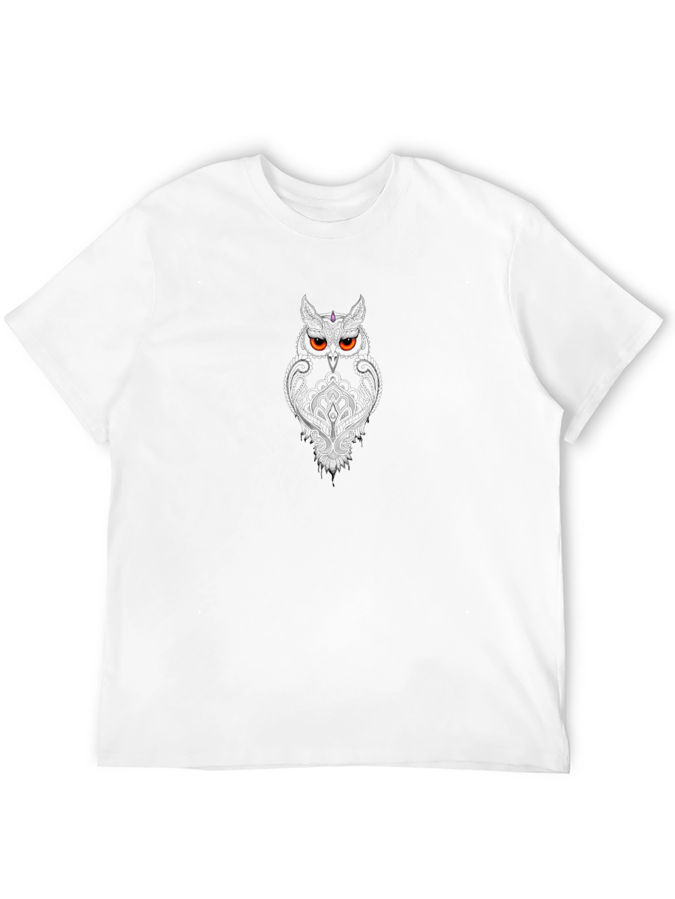 Mens Black Owl Graphic Tee - Stylish Casual Wear