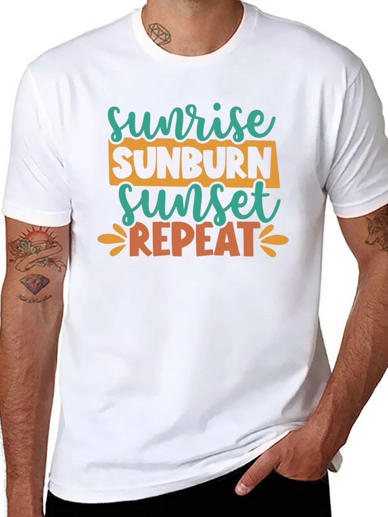 Sunrise Sunburn Sunset Repeat Graphic Tee