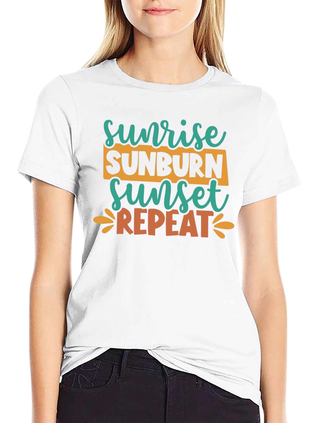 Sunrise Sunburn Sunset Repeat Graphic Tee