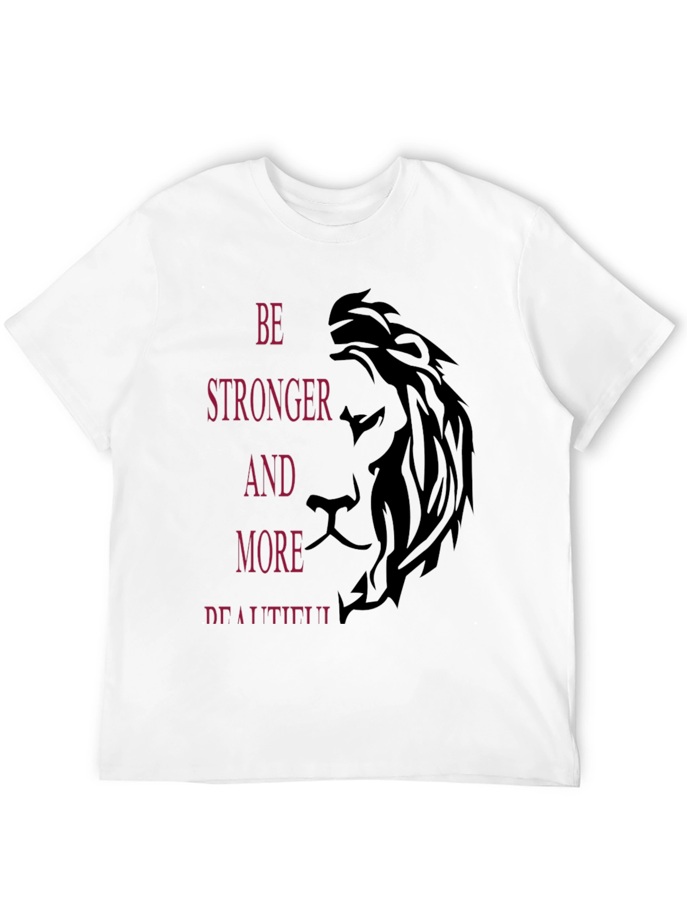 Be Stronger Lion Graphic Black T-Shirt