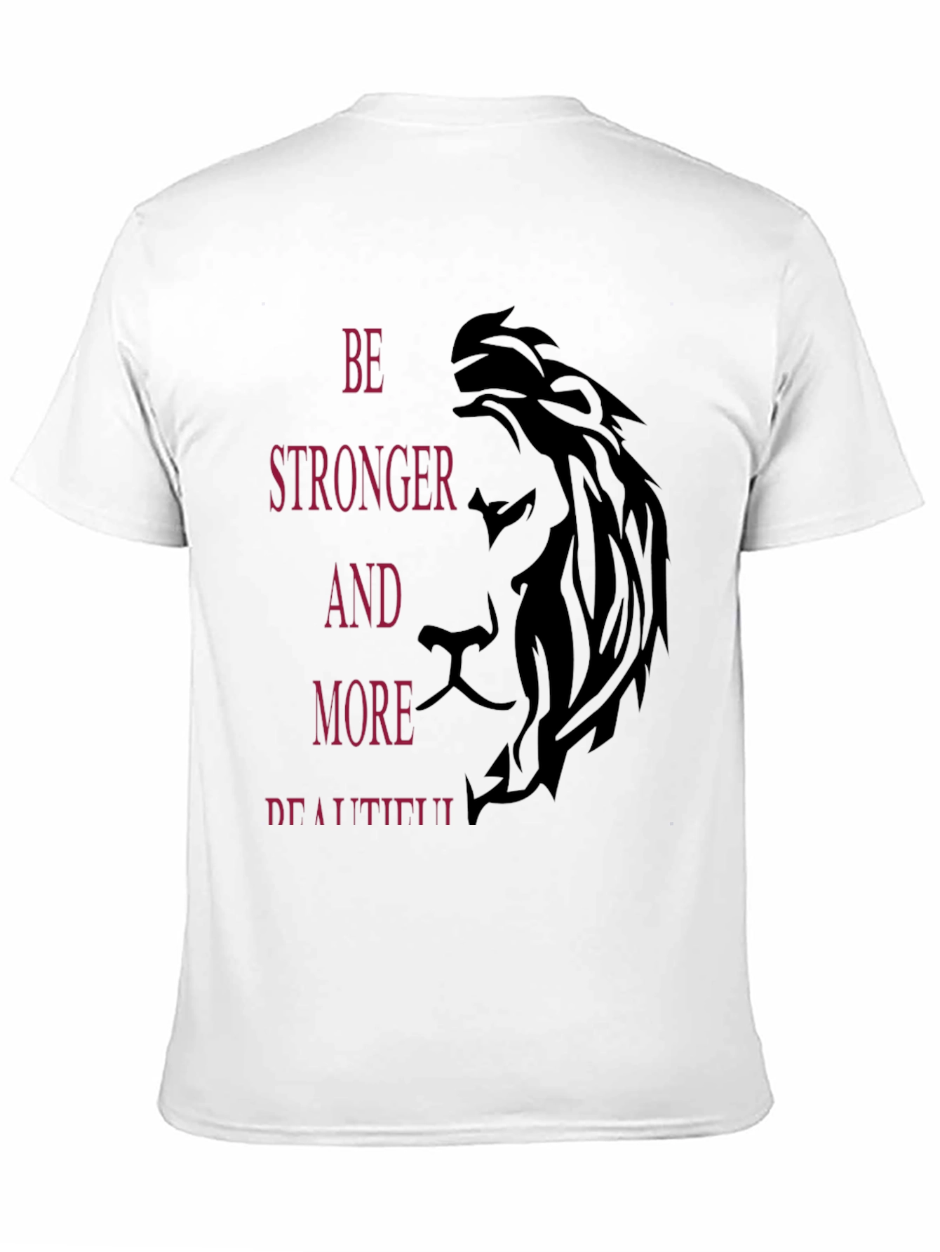 Be Stronger Lion Graphic Black T-Shirt