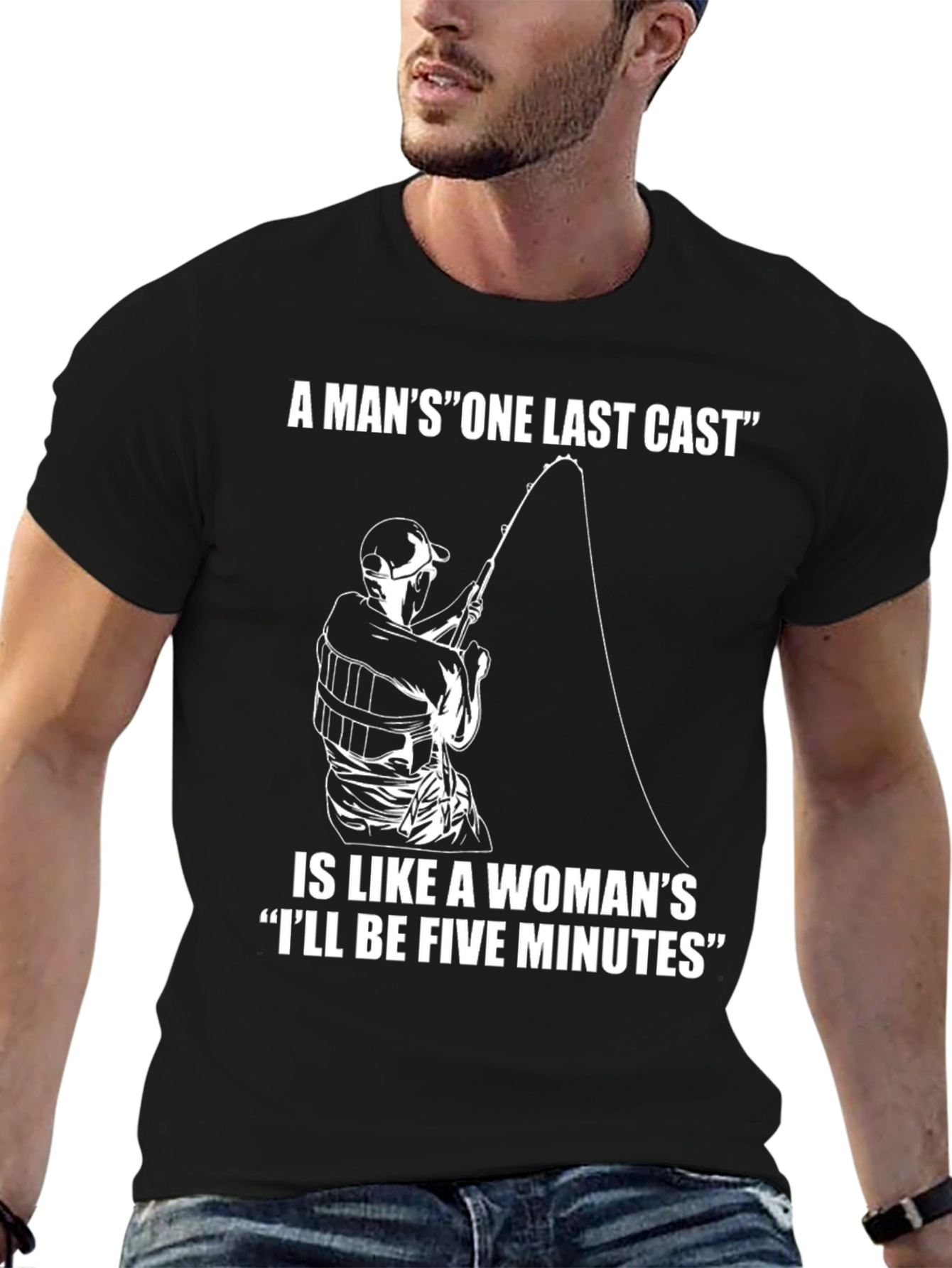 Funny Fishing T-Shirt: One Last Cast Design