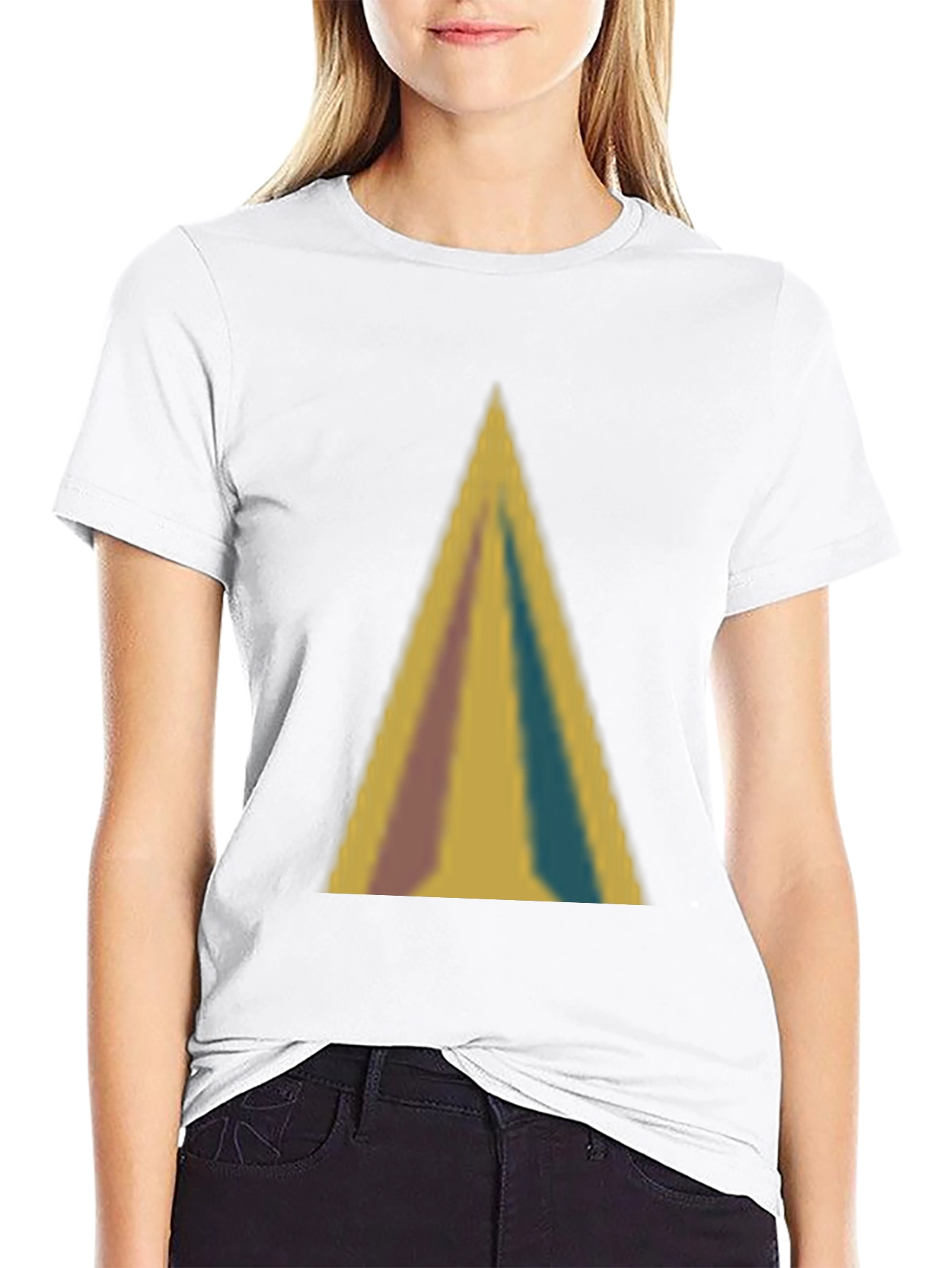 Abstract Triangle Graphic Tee - Soft Black T-Shirt