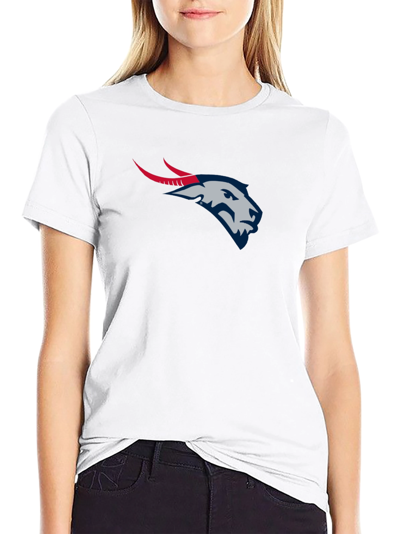 Black Graphic Tee - Goat Head Design