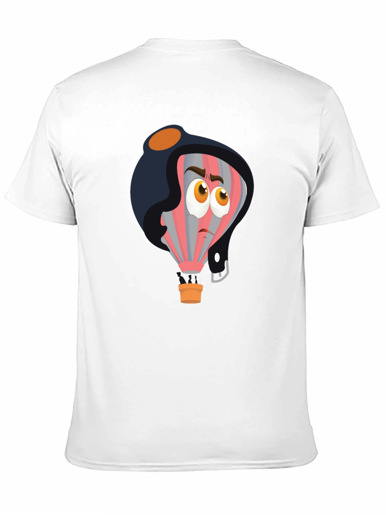 Cartoon Pilot Balloon Black T-Shirt