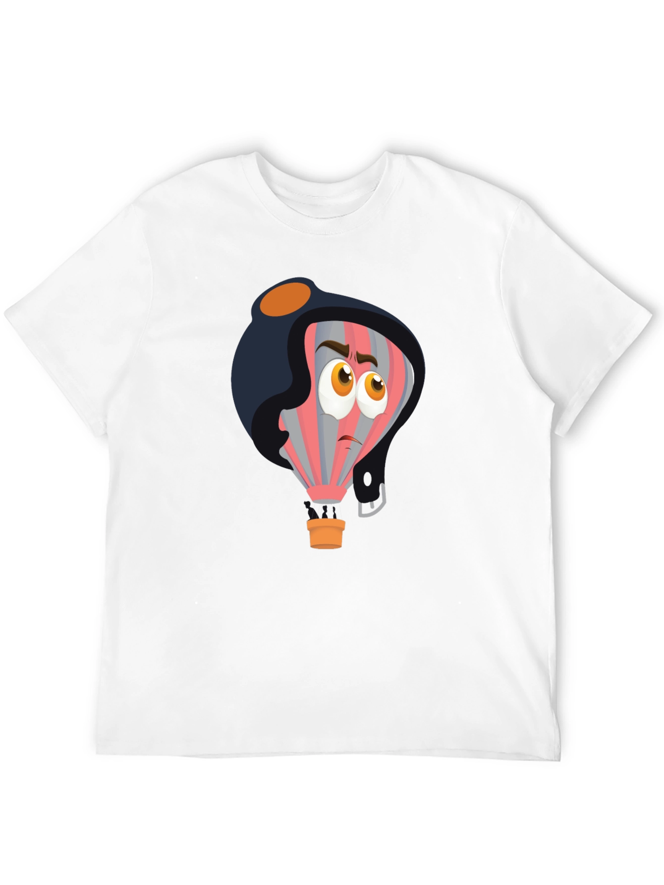 Cartoon Pilot Balloon Black T-Shirt