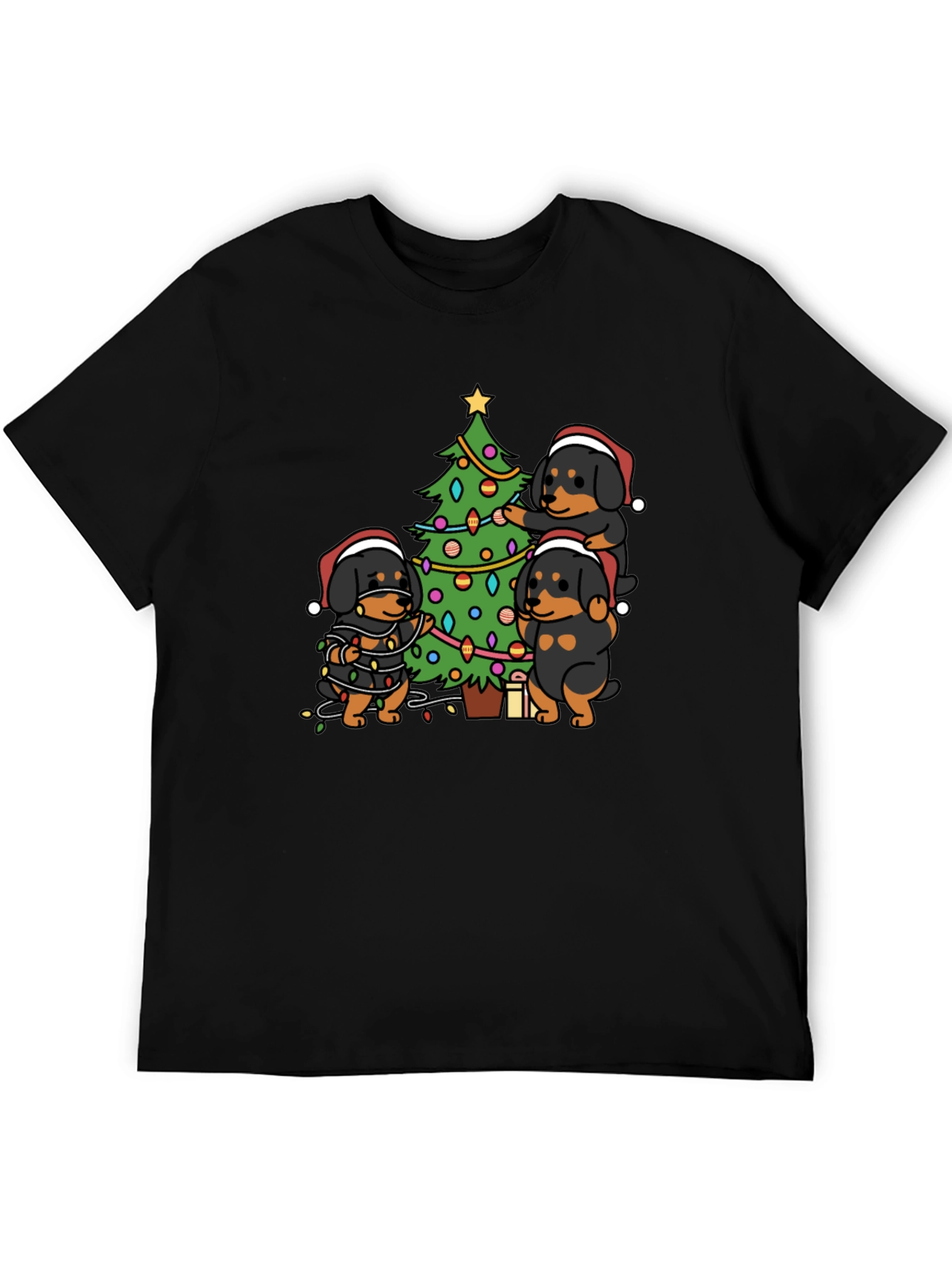 Festive Rottweiler Christmas Tree T-Shirt