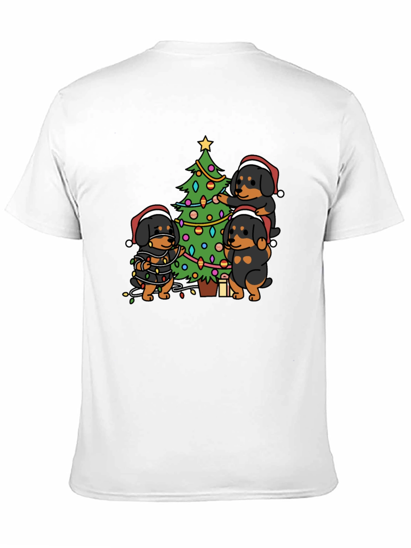 Festive Rottweiler Christmas Tree T-Shirt