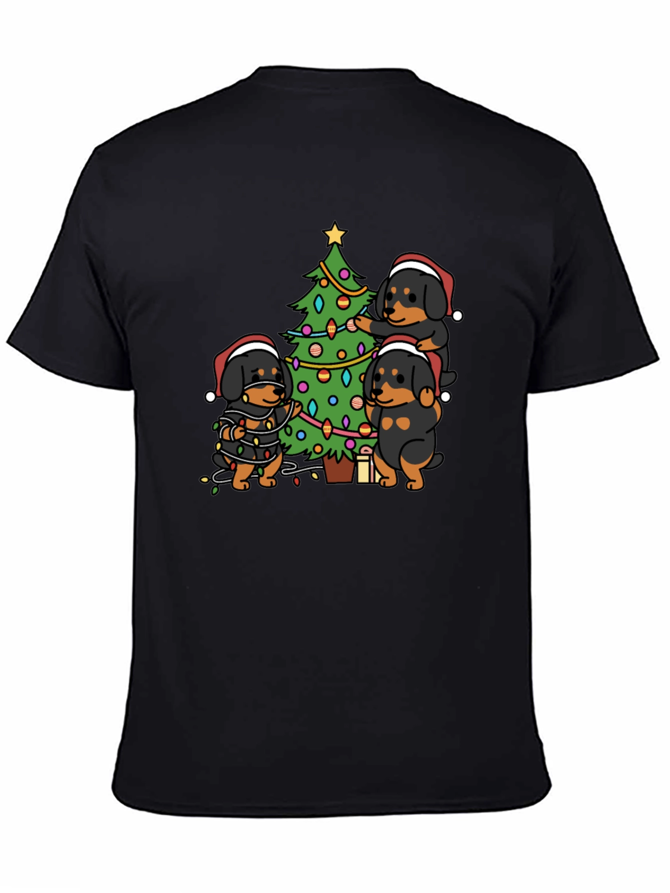 Festive Rottweiler Christmas Tree T-Shirt