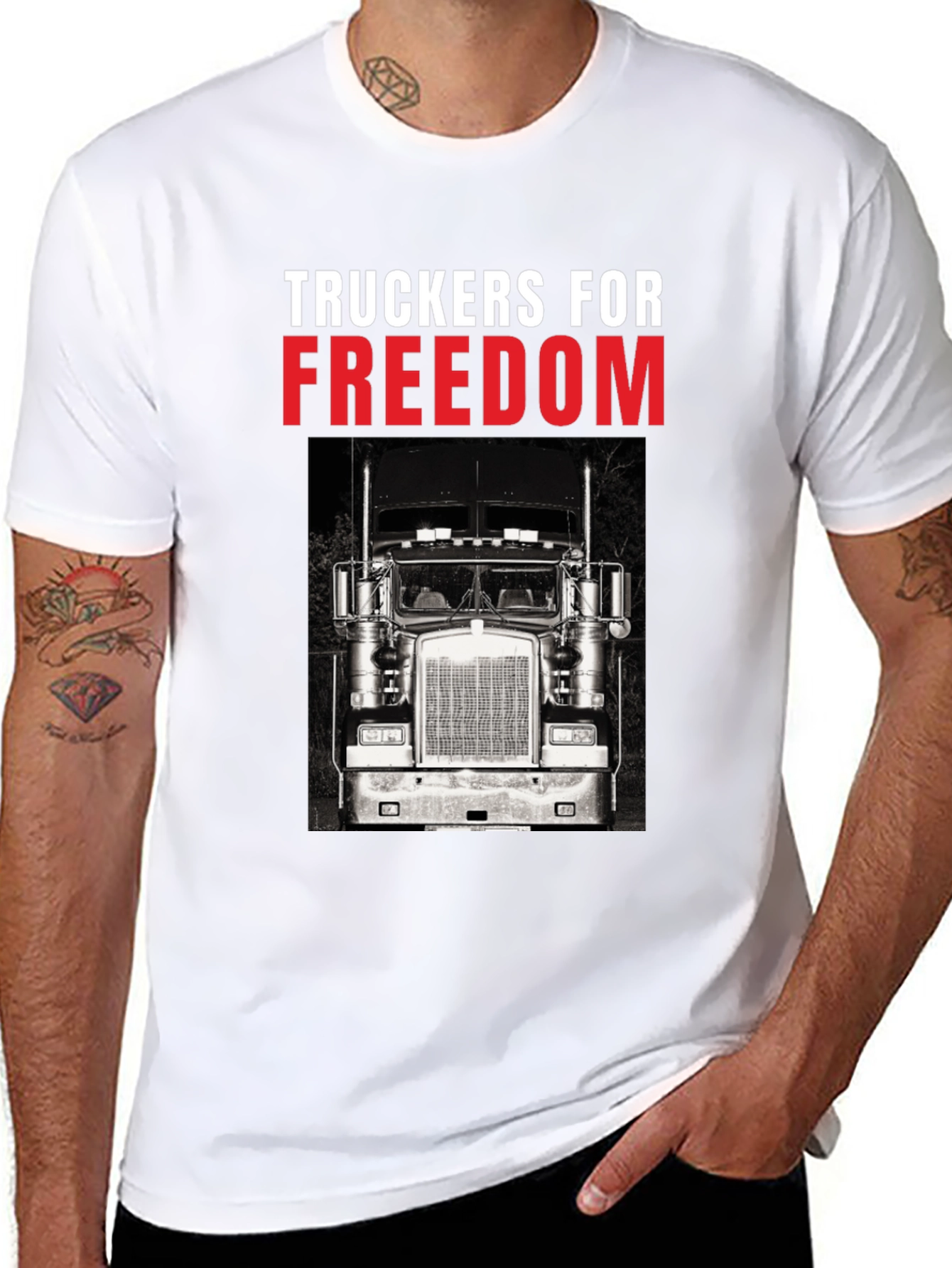 Truckers for Freedom Black T-Shirt