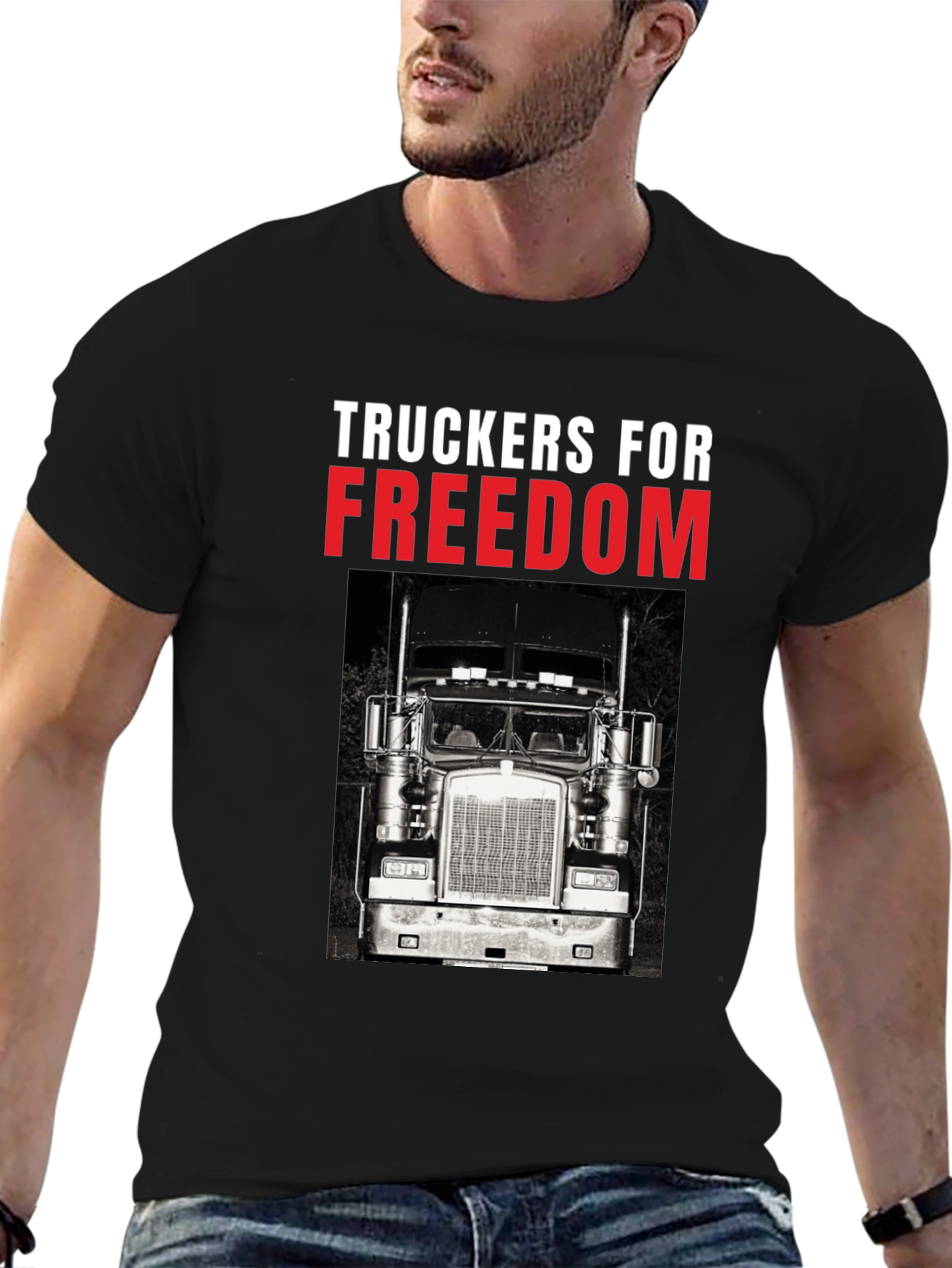Truckers for Freedom Black T-Shirt