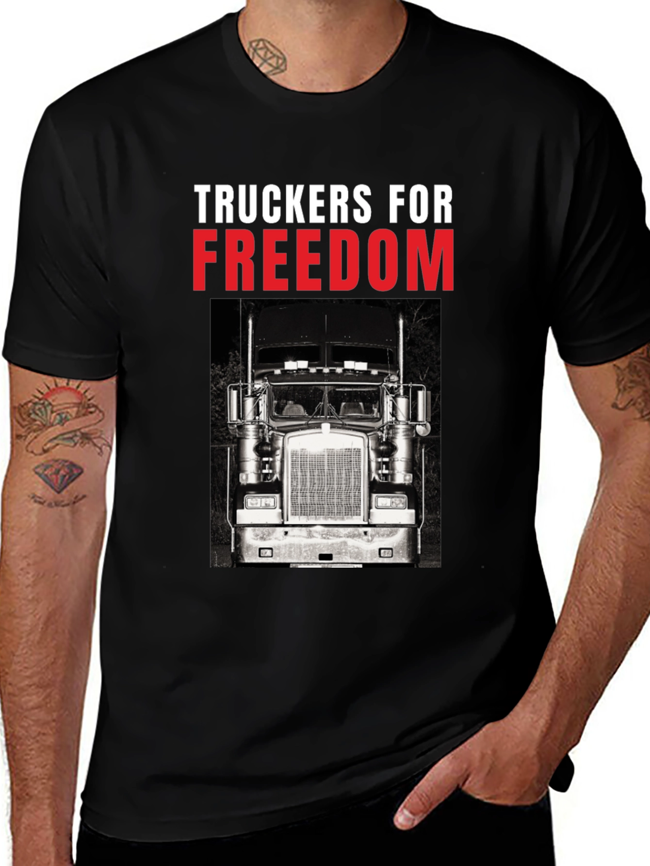 Truckers for Freedom Black T-Shirt