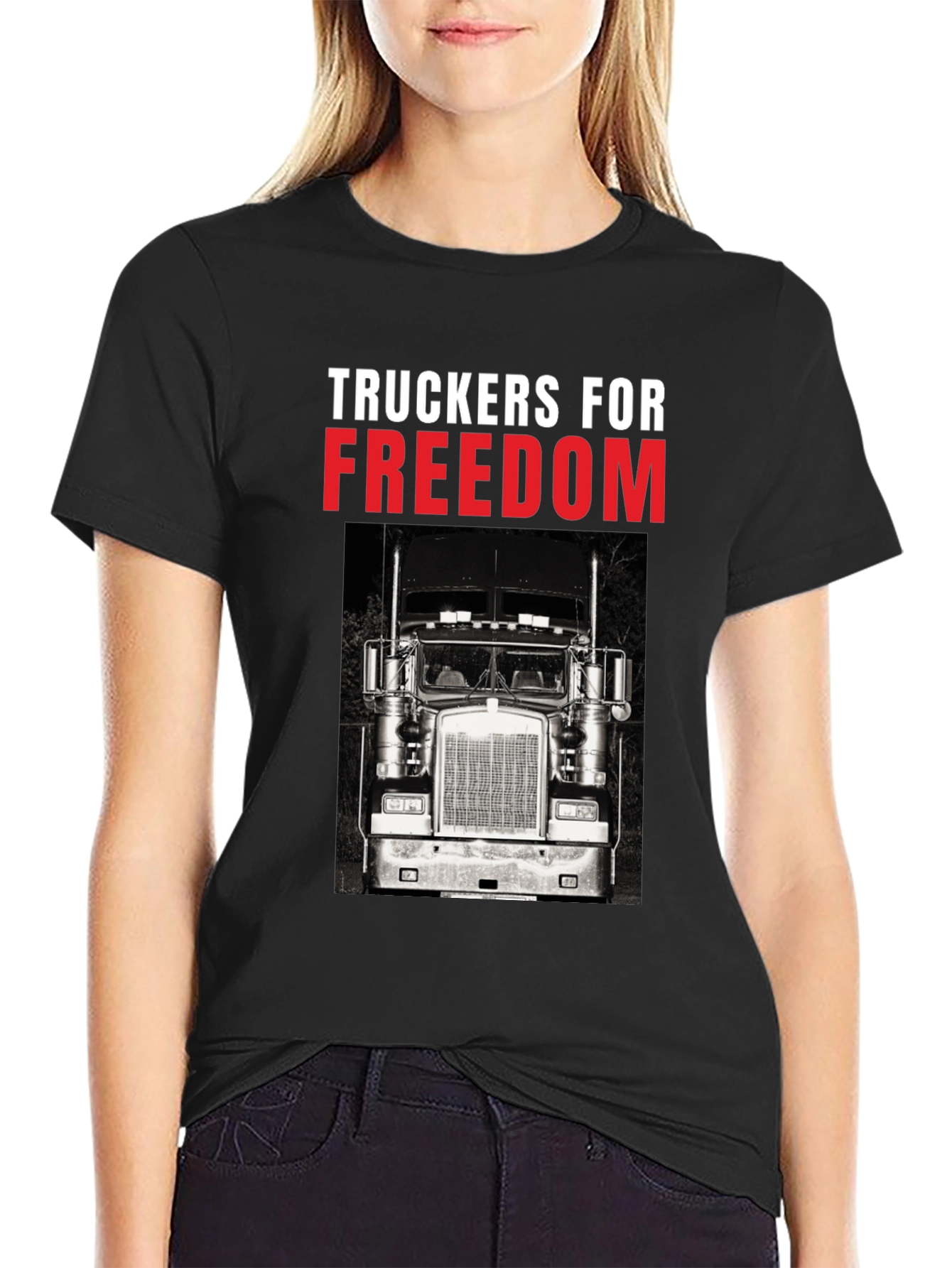 Truckers for Freedom Black T-Shirt