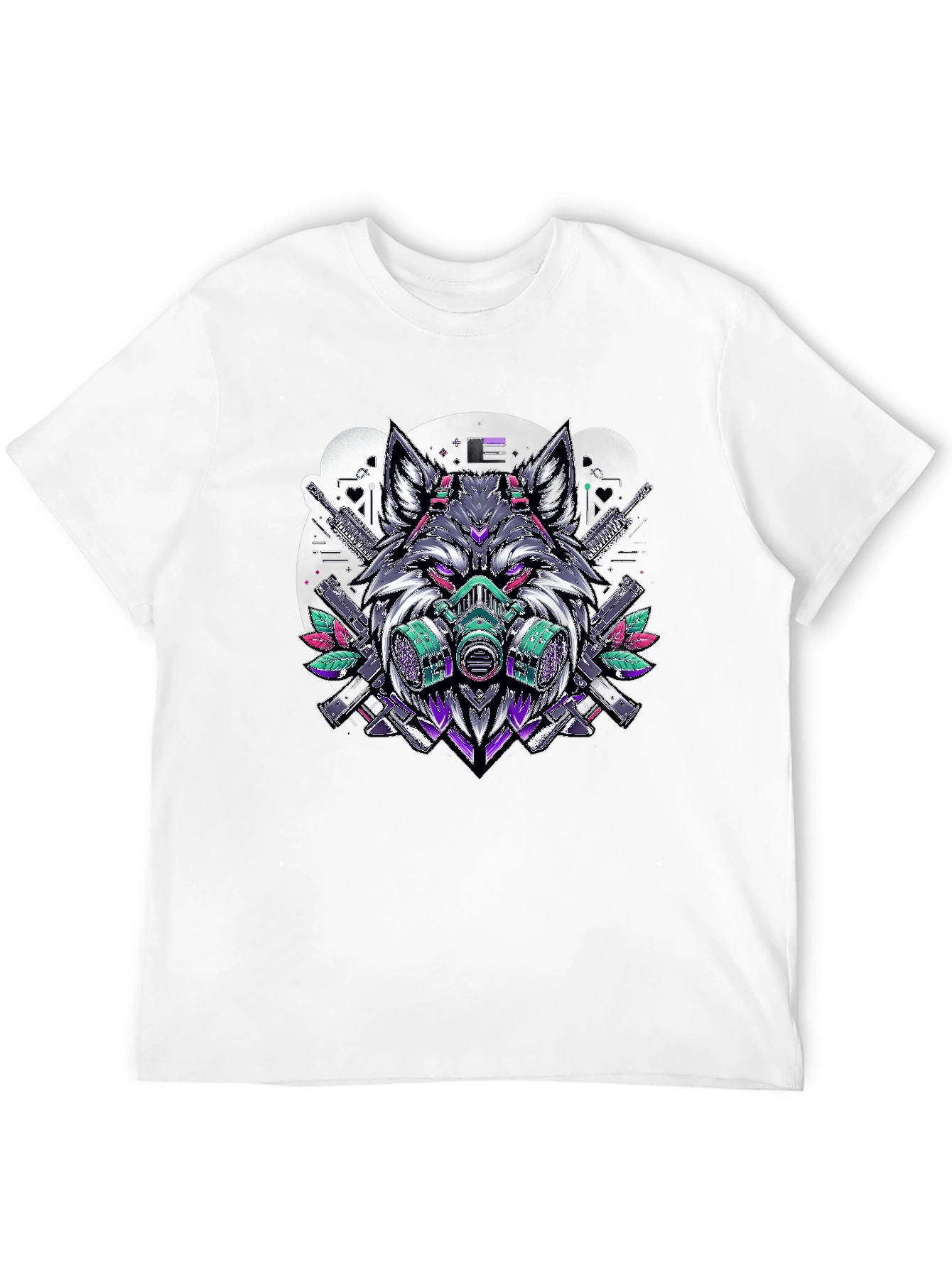 Wolf Gas Mask Graphic Print Tee