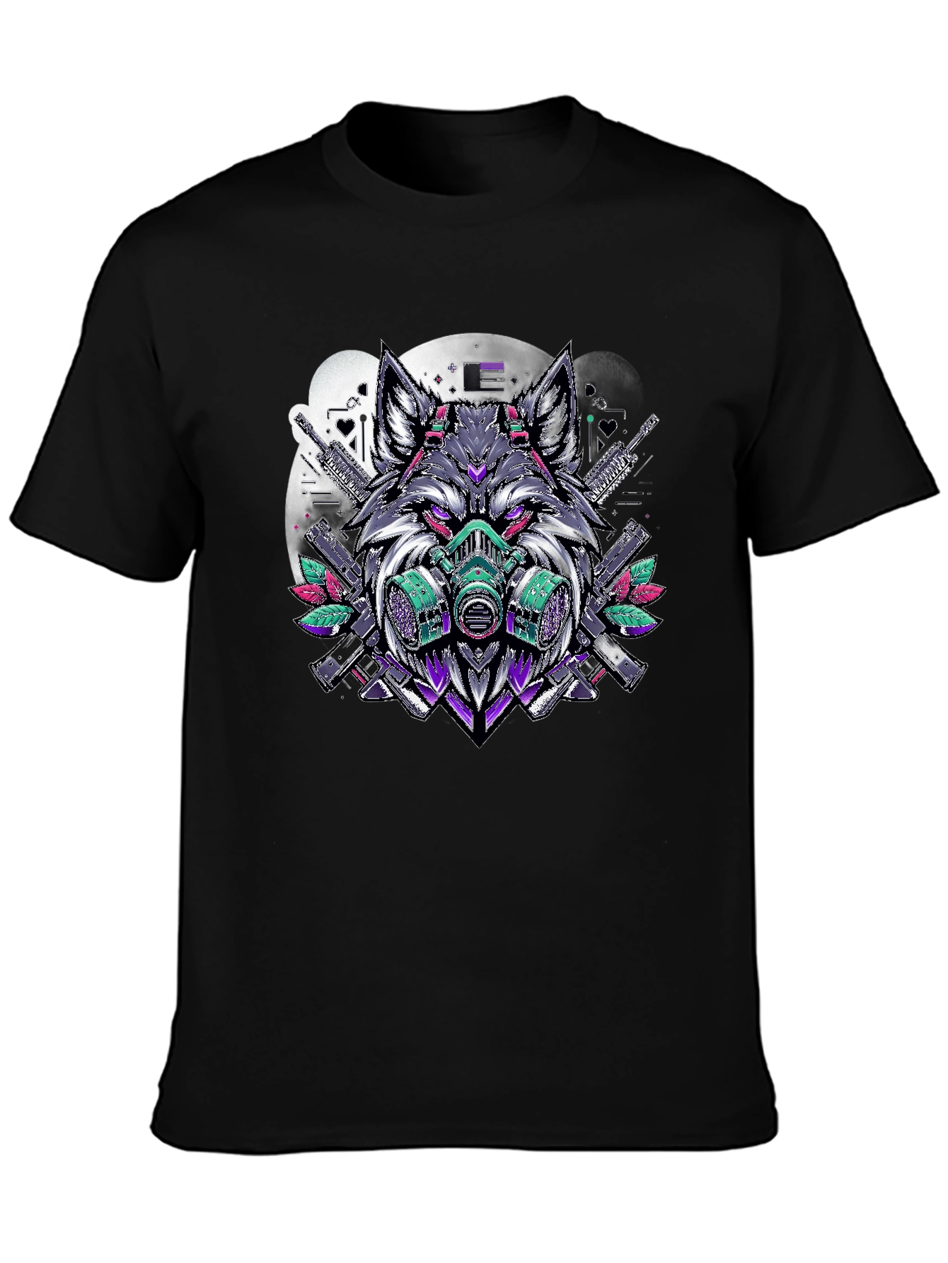 Wolf Gas Mask Graphic Print Tee