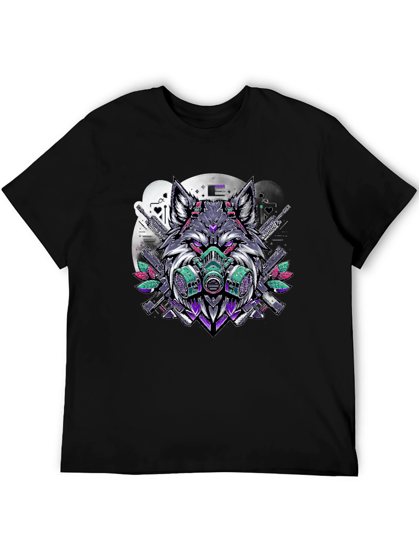 Wolf Gas Mask Graphic Print Tee
