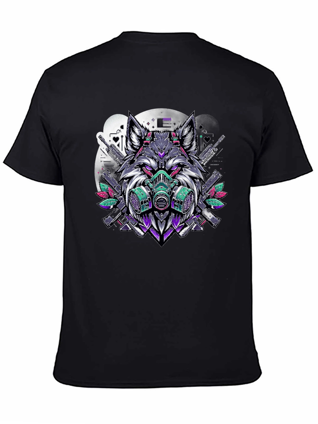 Wolf Gas Mask Graphic Print Tee