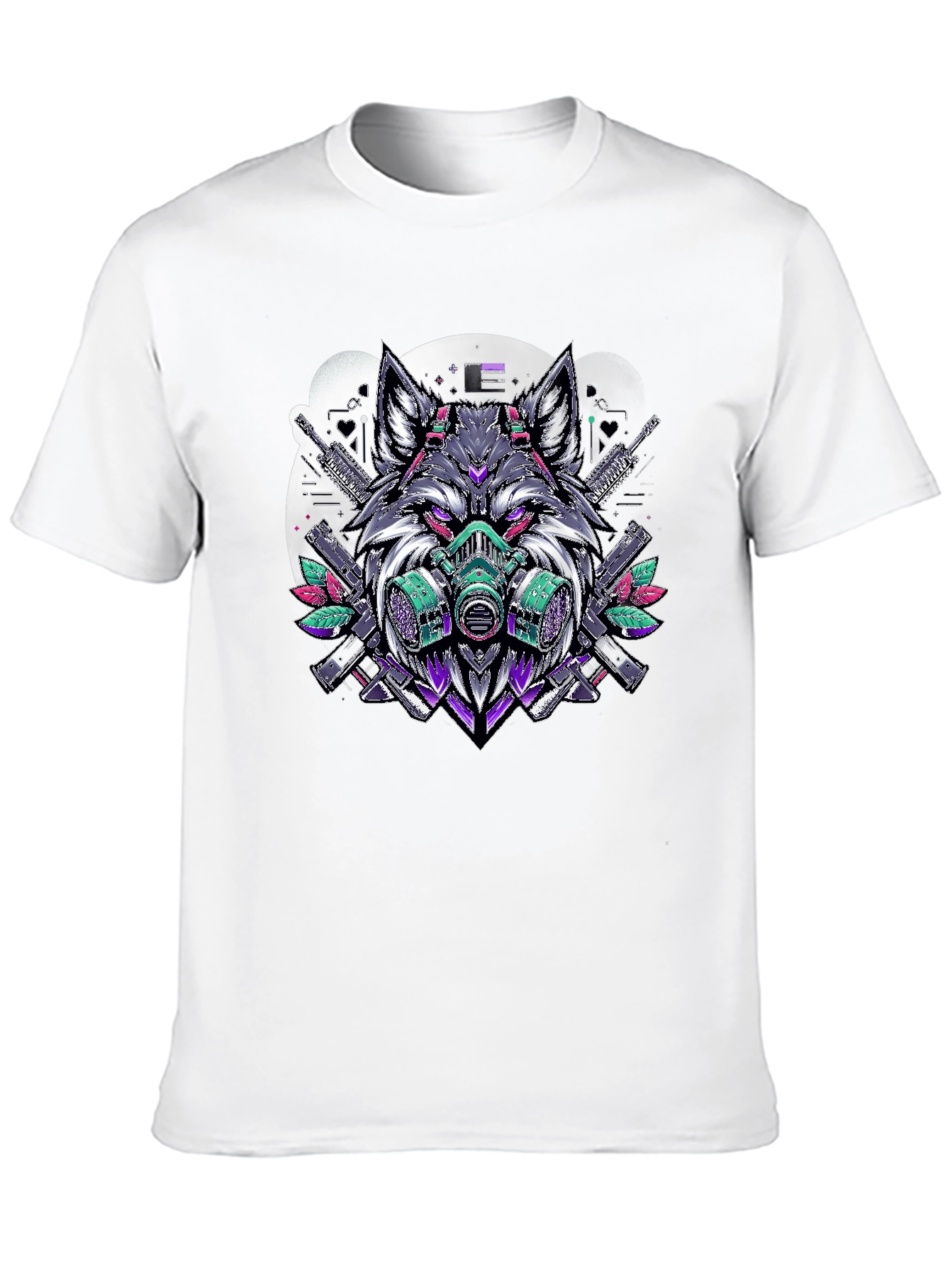 Wolf Gas Mask Graphic Print Tee