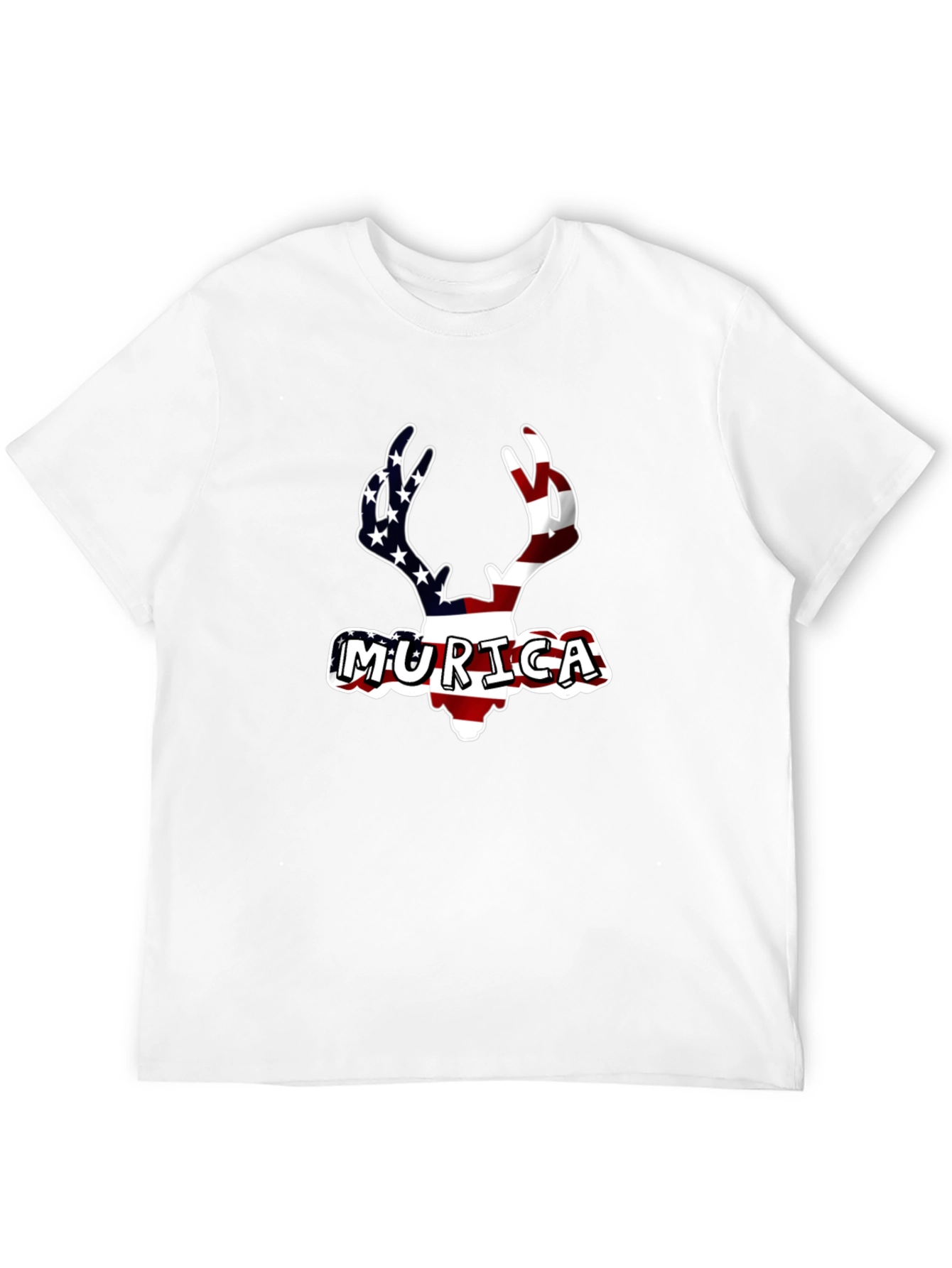 Patriotic Deer Murica T-Shirt - Black